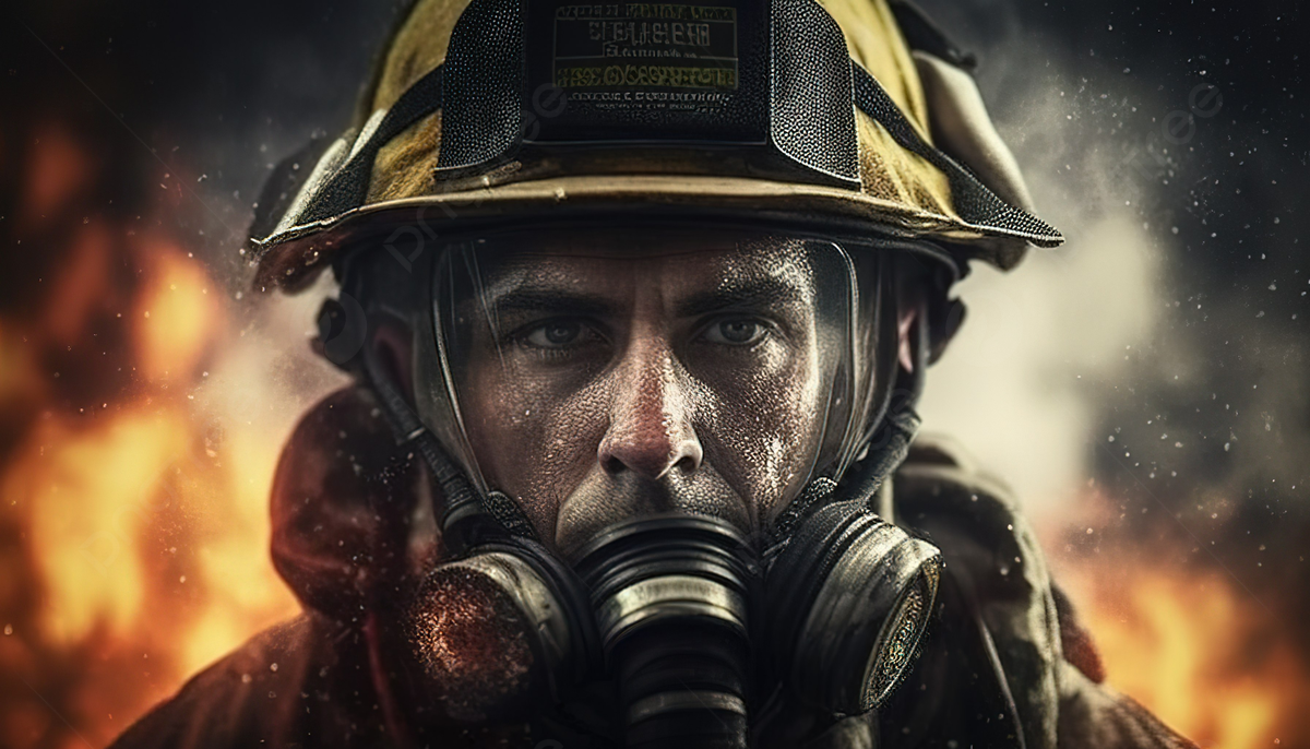 Vigile del fuoco con casco giallo, 1200x686 HD, Laptop