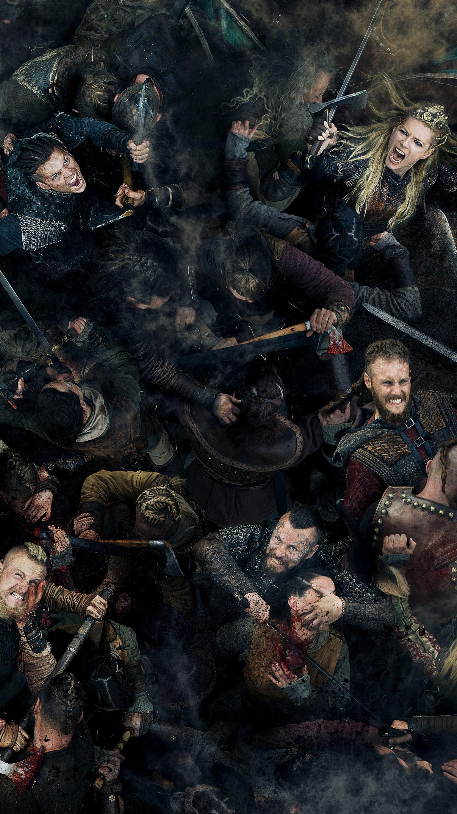 Vichinghi in battaglia, serie Vikings, Minnesota Vikings, 1536x2732 Verticale, Telefono