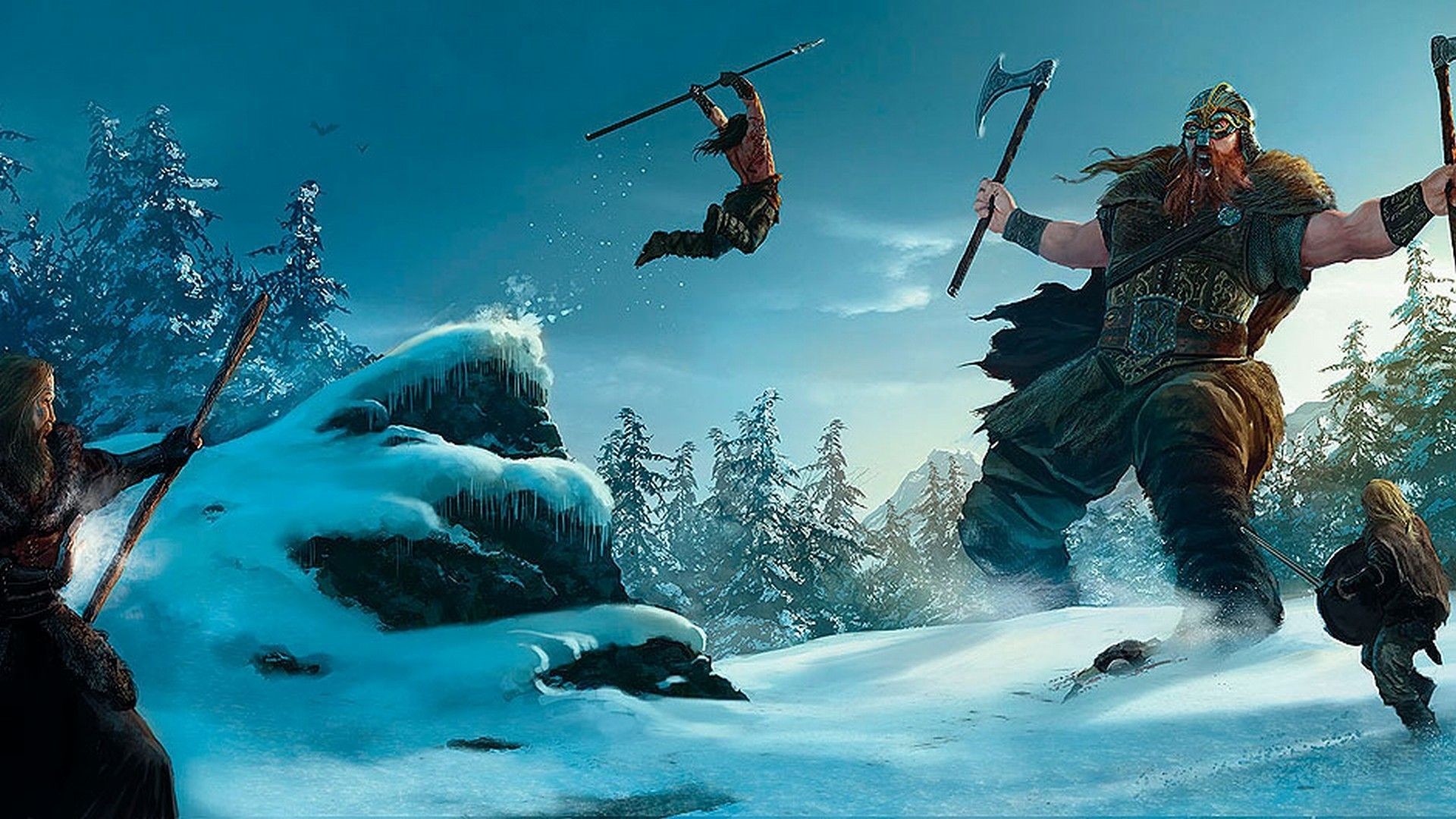 Guerrieri vichinghi battaglia neve, 1920x1080 1080p, Desktop