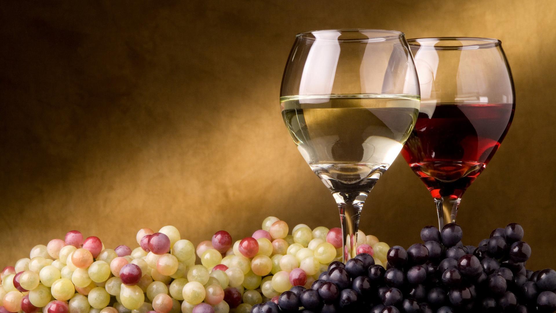 Bicchieri di vino e uva, 1920x1080 Full HD, Desktop