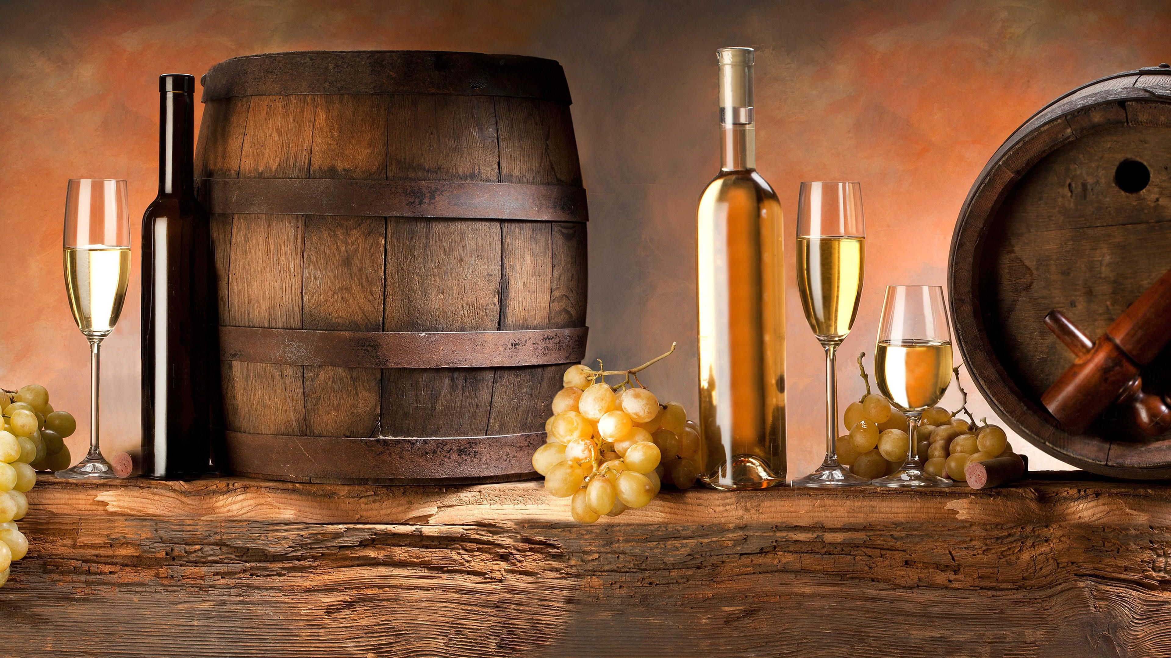 Botti vino bicchieri uva, 3840x2160 4K, Desktop 4K