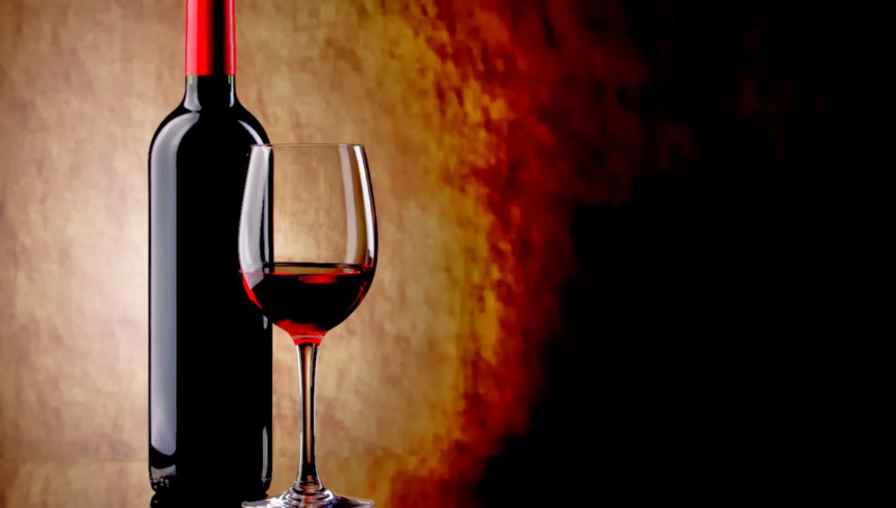 Bottiglia e calice di vino, 1270x721 HD, Desktop