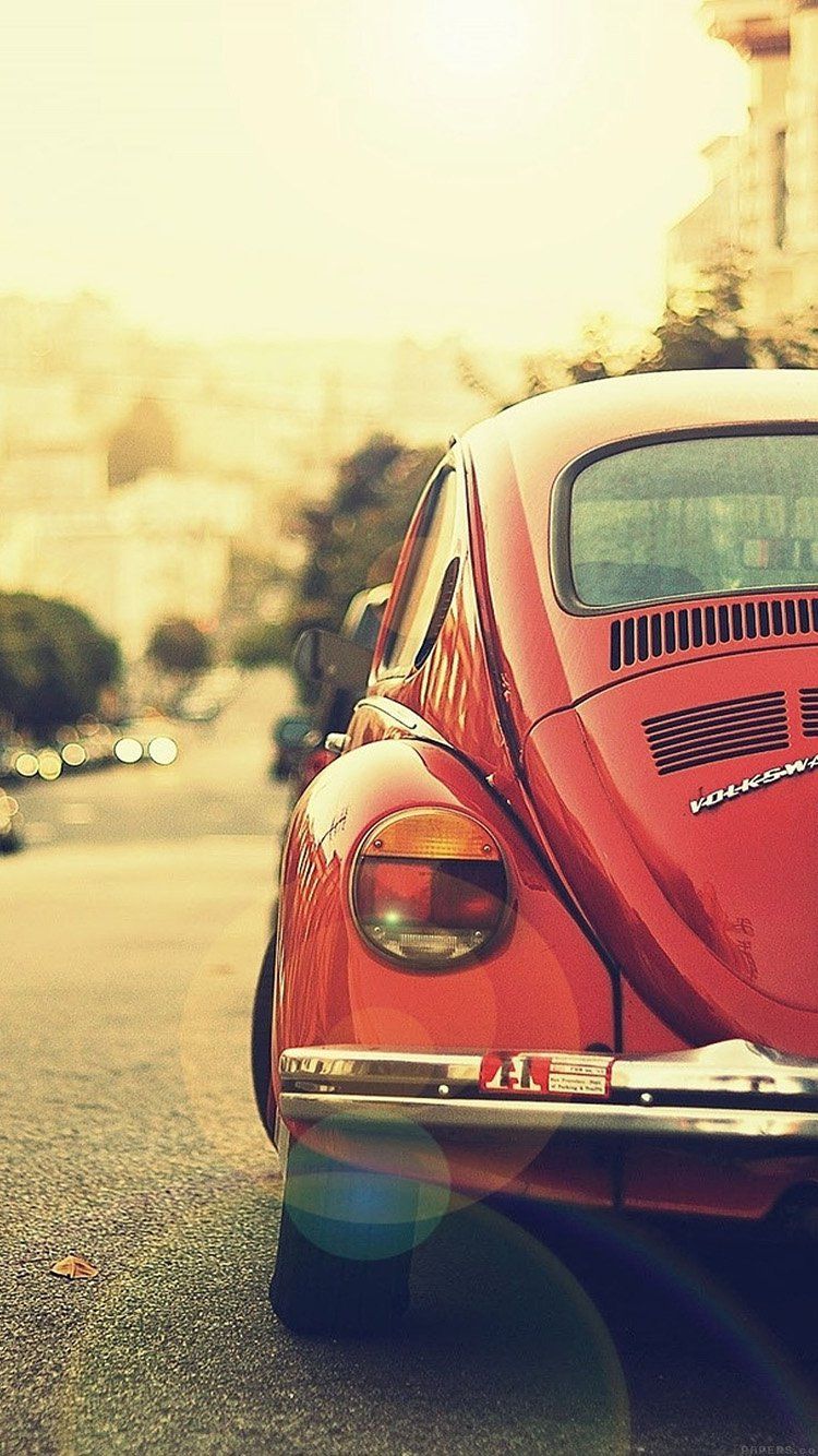 Auto rossa vintage strada, 750x1334 Full HD Verticale, iPhone
