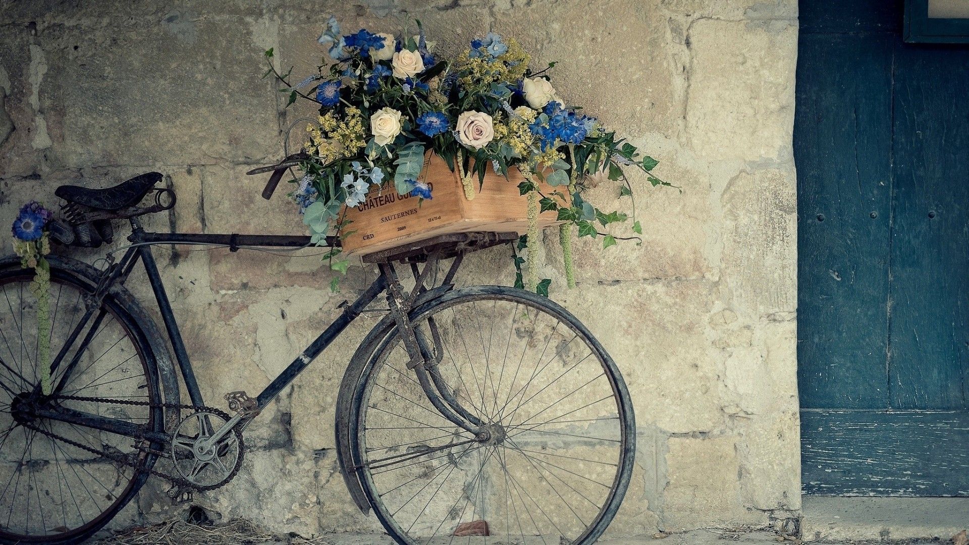 Bicicletta vintage con fiori, 1920x1080 Full HD, PC Desktop