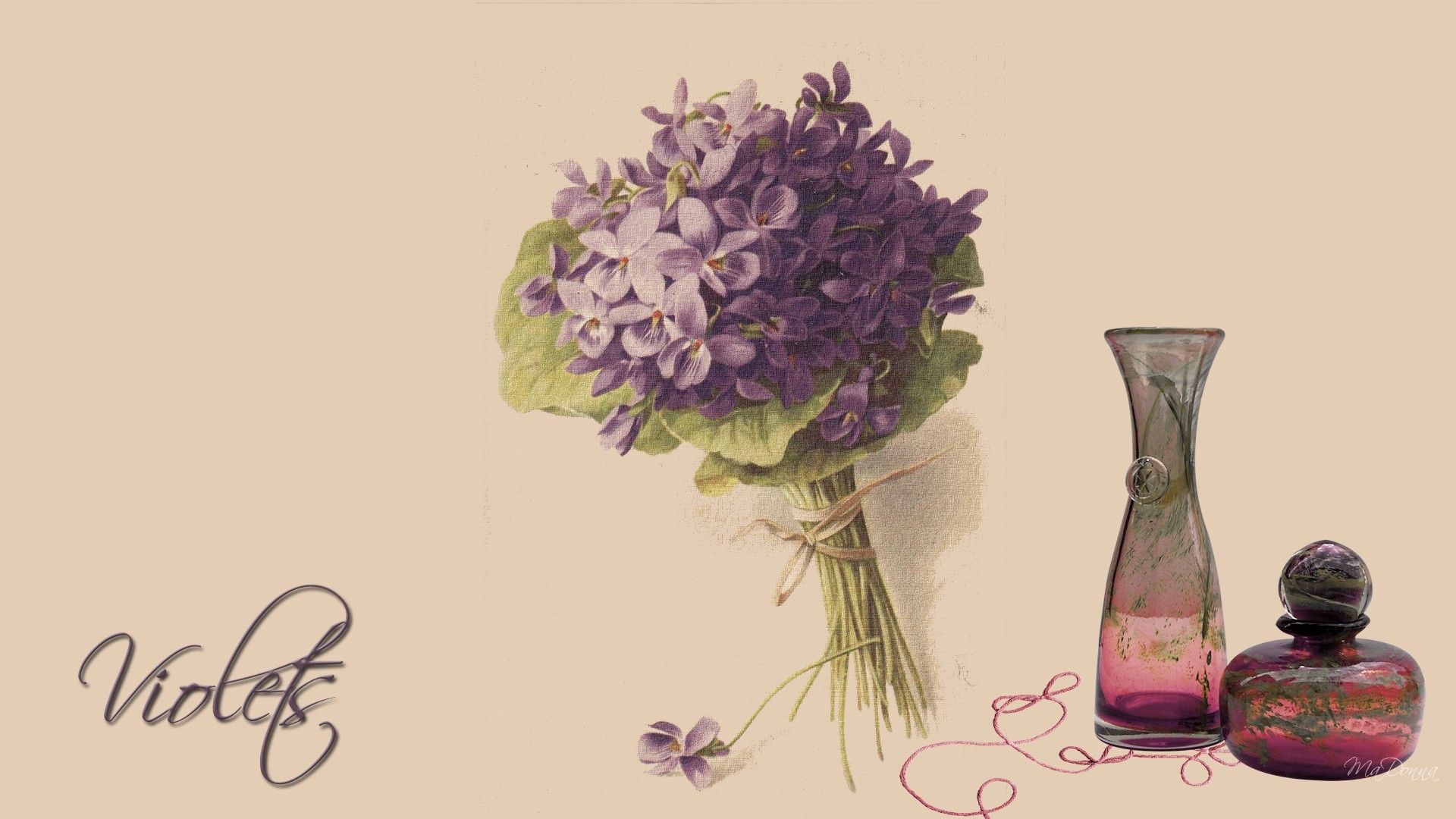 Mazzo violette e profumo vintage, 1920x1080 1080p, Desktop