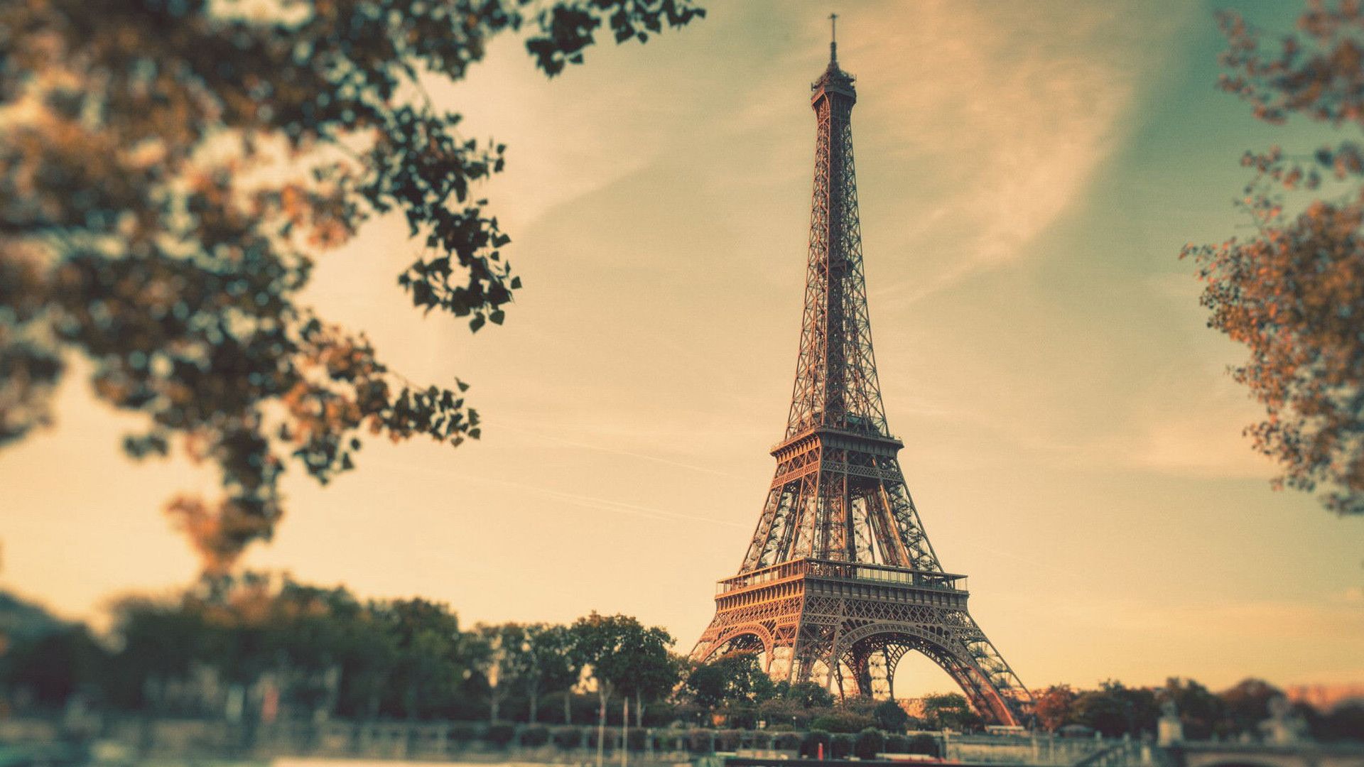 Torre Eiffel vintage seppia, Parigi, 1920x1080 Full HD 1080p, Desktop