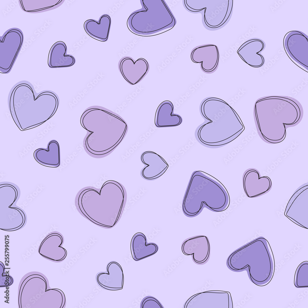 Cuori viola pastello pattern, 1000x1000 HD, PC Desktop