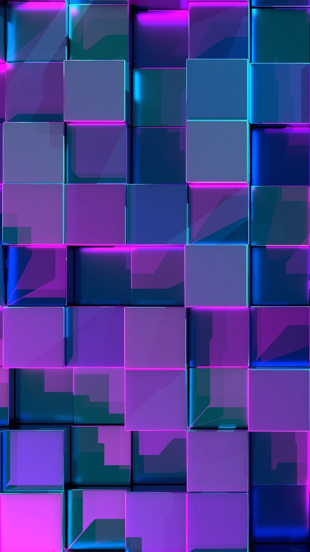 Cubi 3D viola neon, 1080x1920 Full HD Verticale, Samsung Galaxy