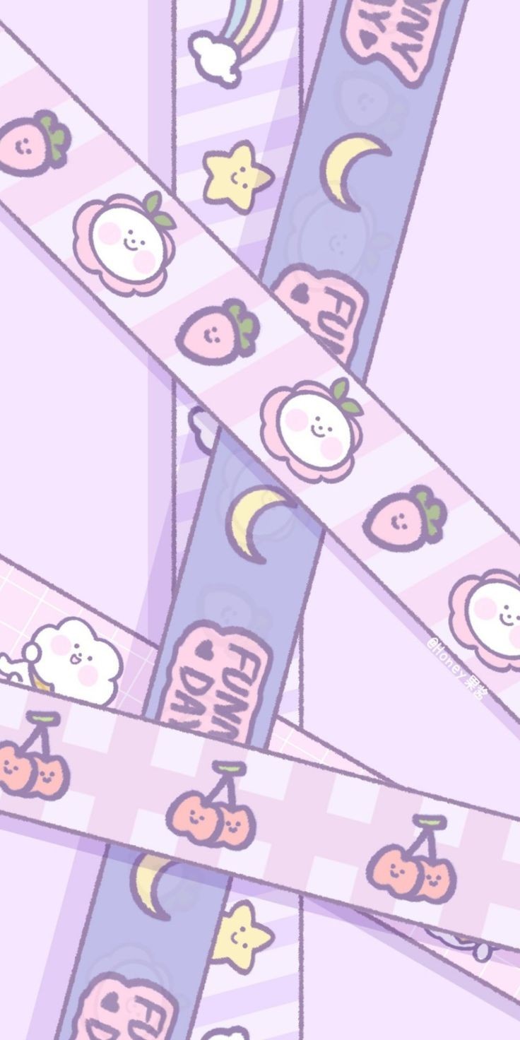 Nastri kawaii viola pastello, 736x1472 Full HD Verticale, iPhone