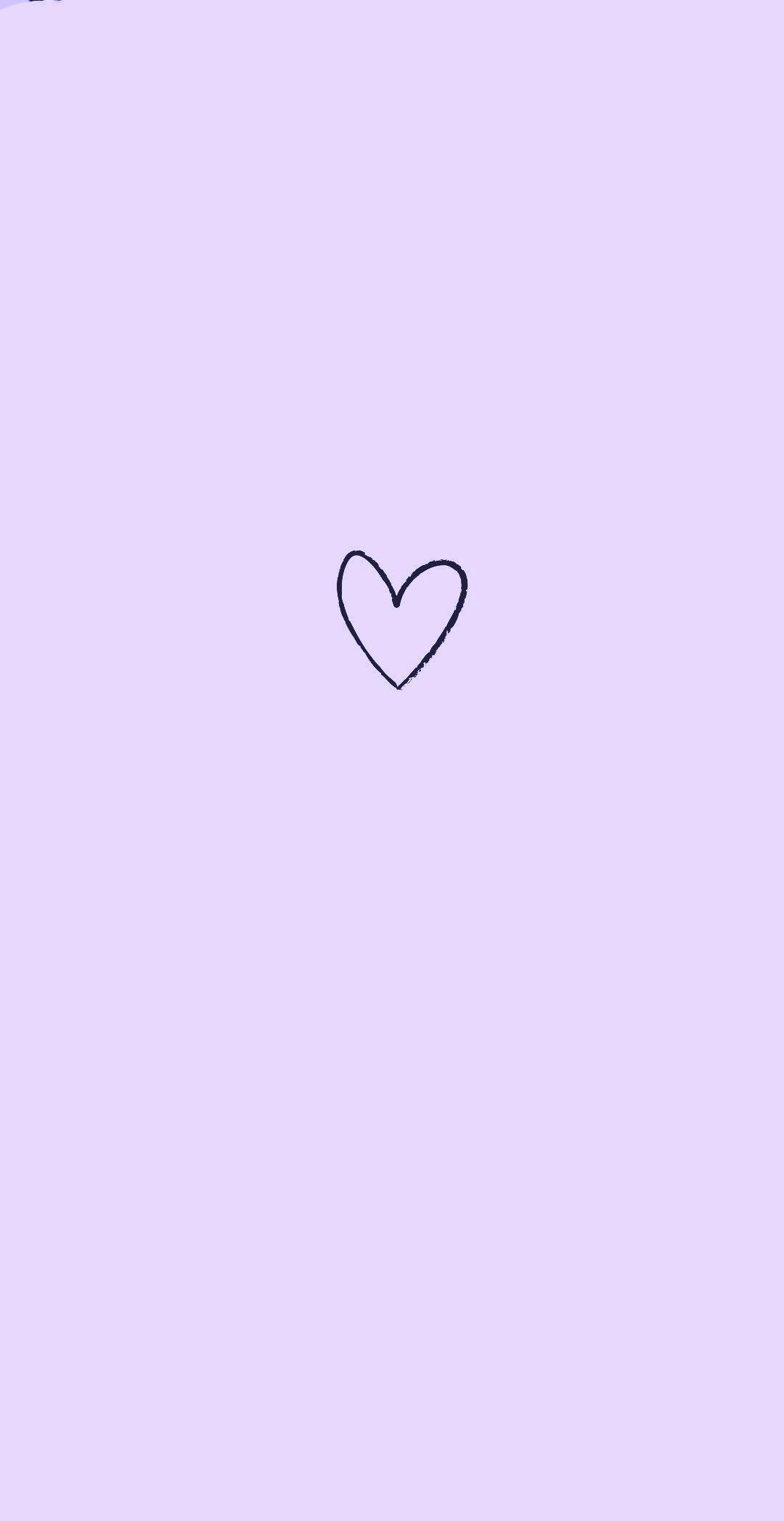 Cuore disegnato viola pastello, 1080x2094 Full HD Verticale, Smartphone