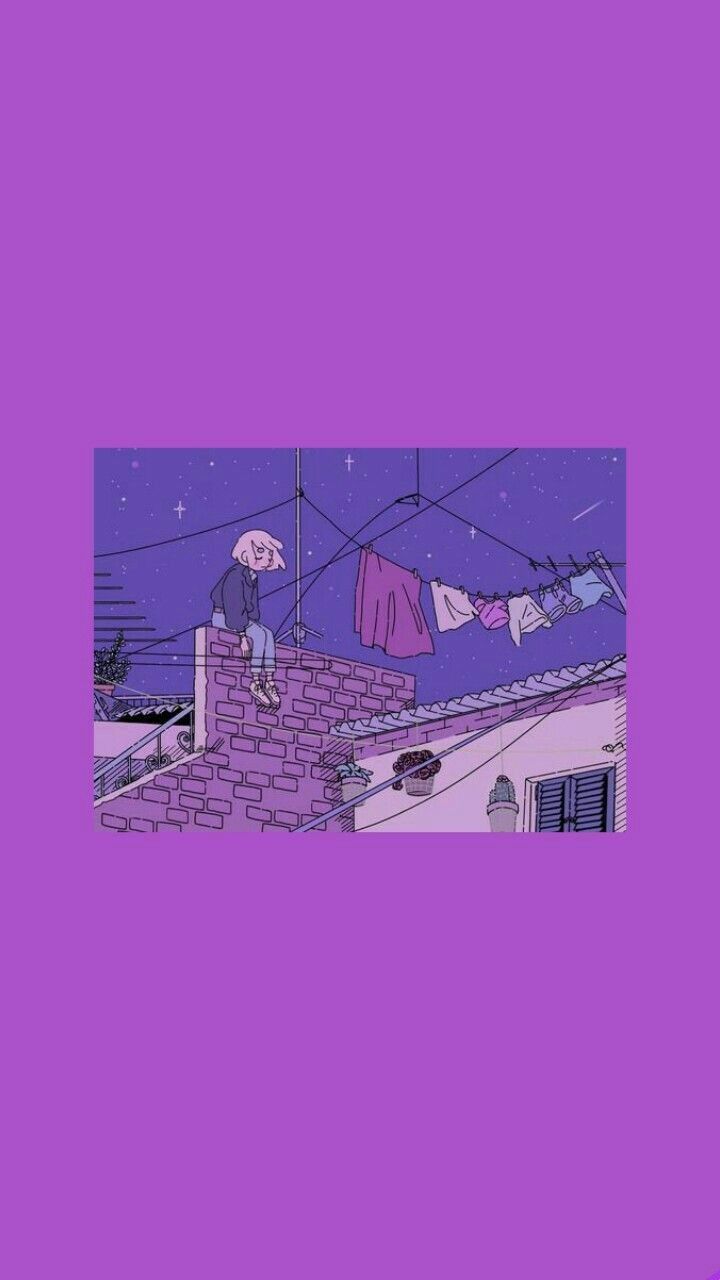 Persona su tetto viola pastello, 720x1280 Verticale, Telefono