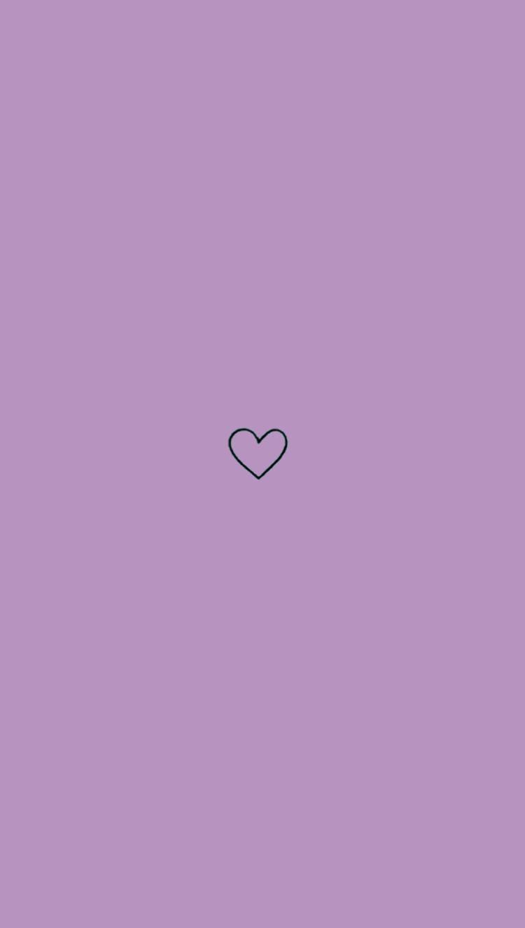 Cuore contorno viola pastello, 750x1324 Full HD Verticale, Smartphone