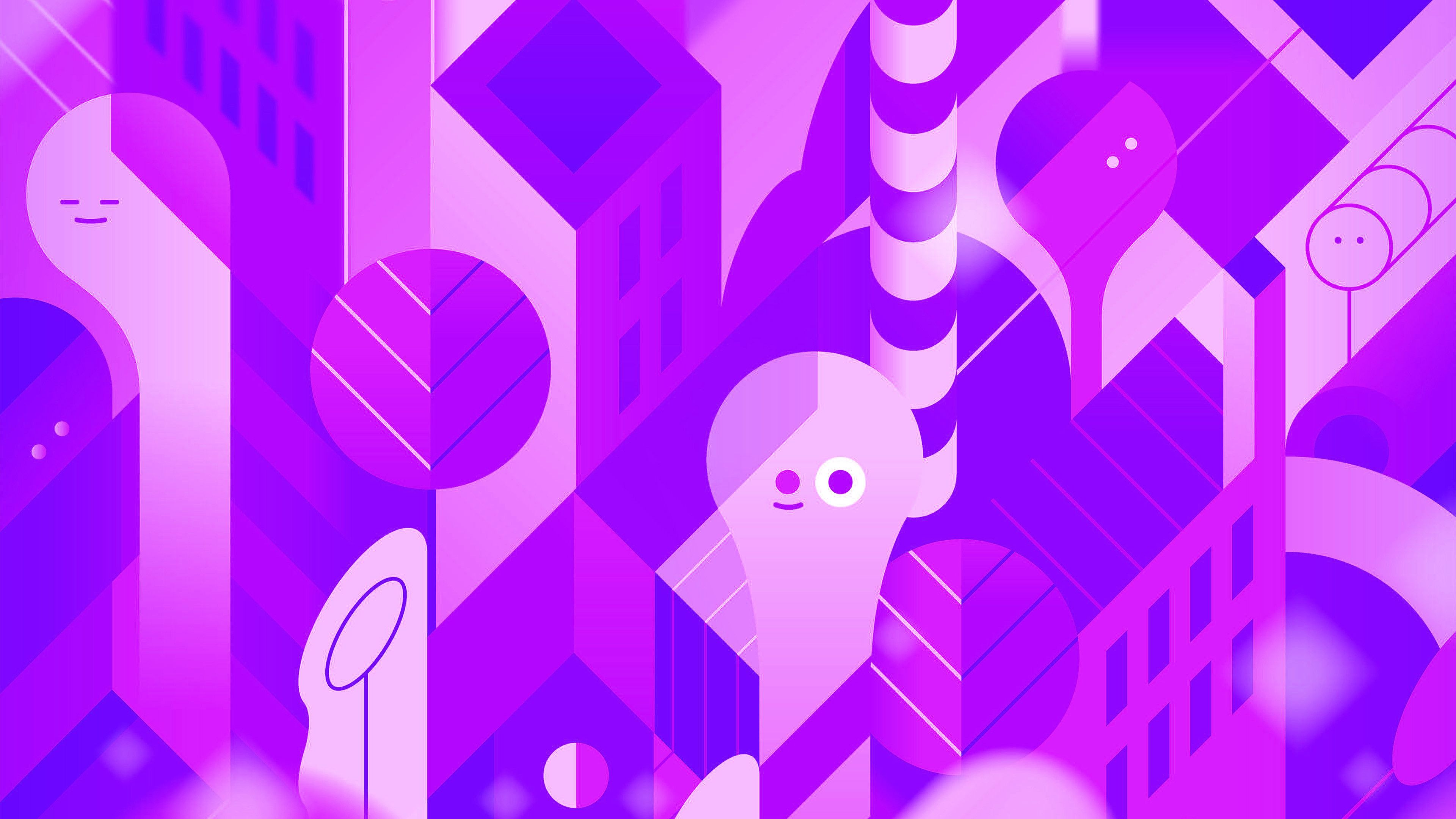 Fantasmi geometrici astratti viola, 3840x2160 Ultra HD, PC