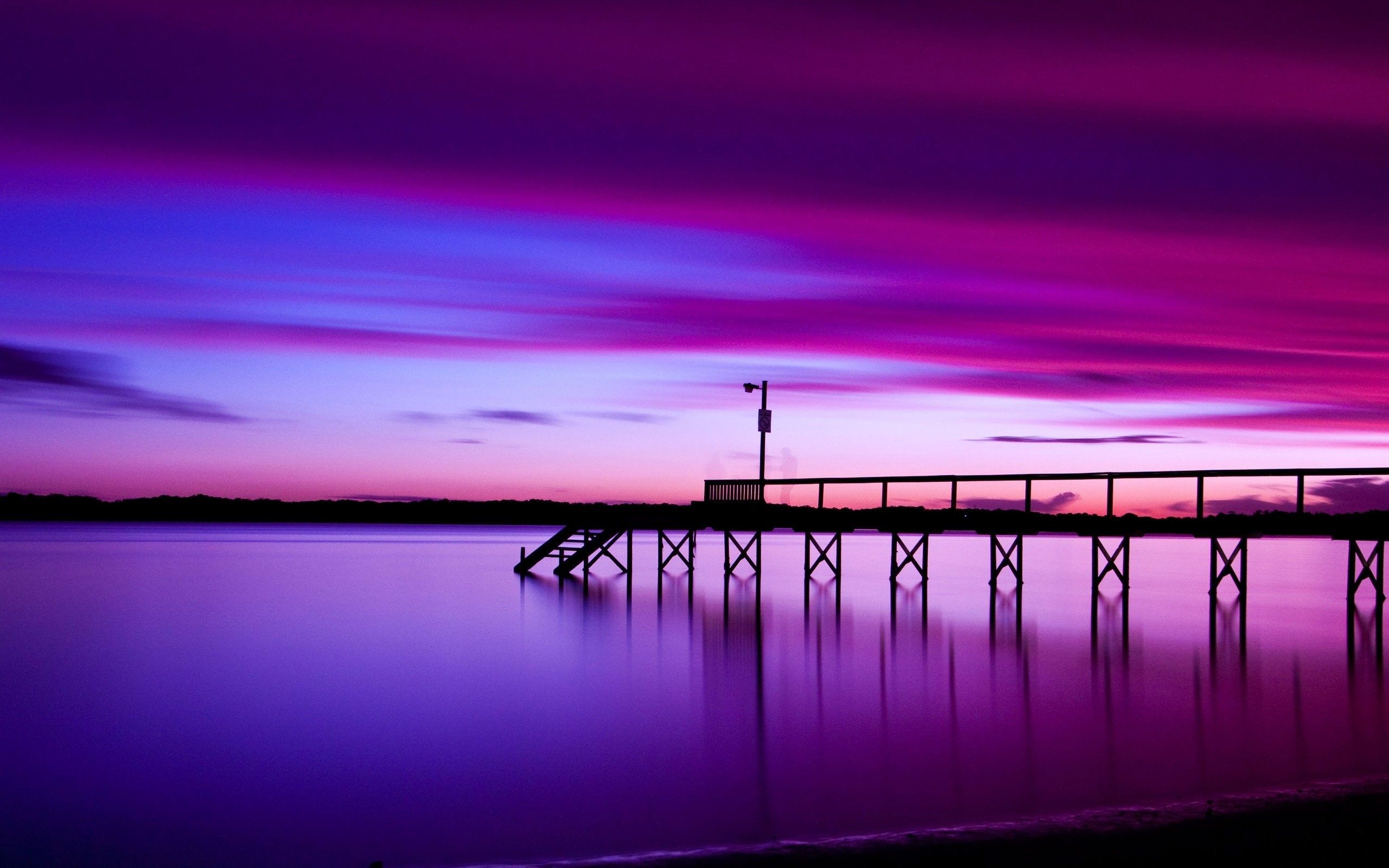 Molo al tramonto viola, 2560x1600 WQXGA, PC Desktop