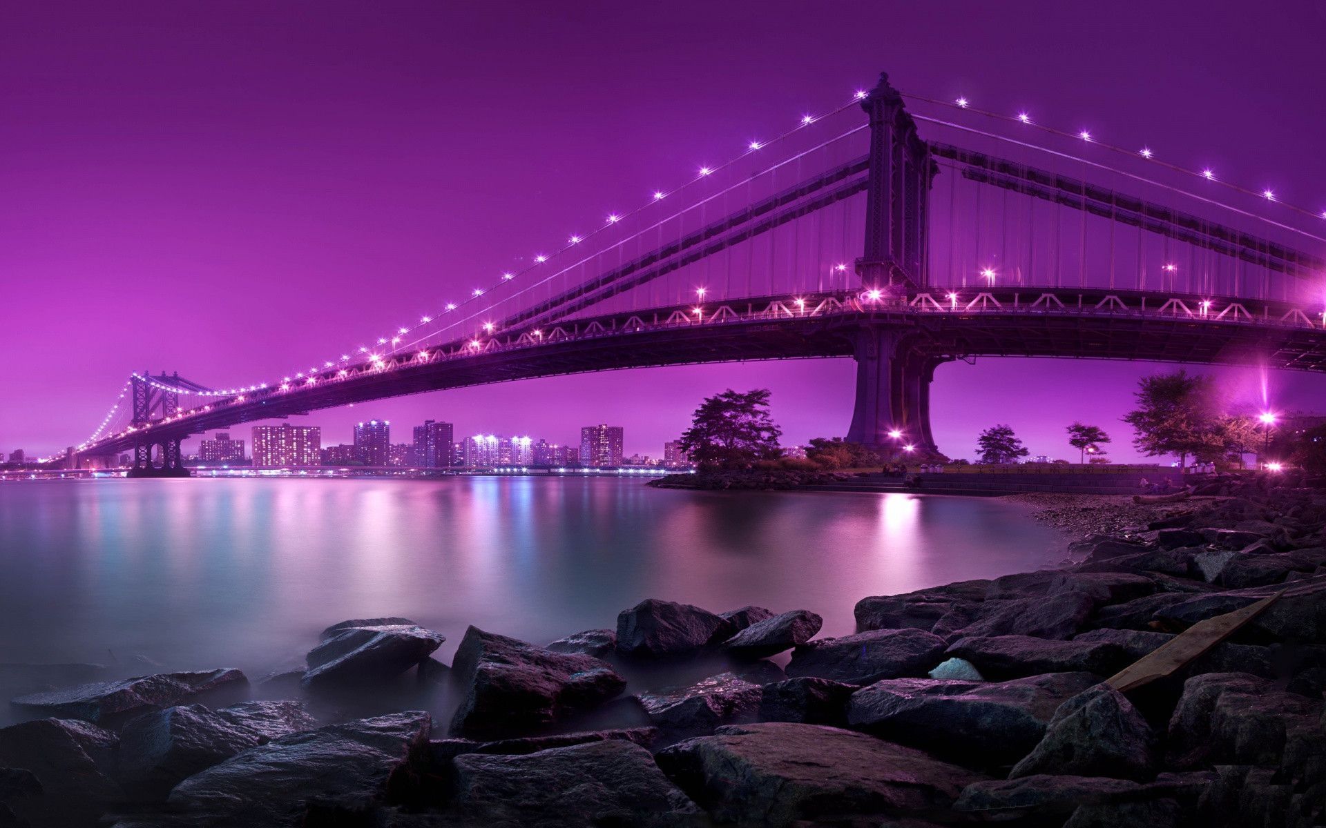 Ponte sospeso viola notturno, 1920x1200 Full HD+, Monitor Gaming