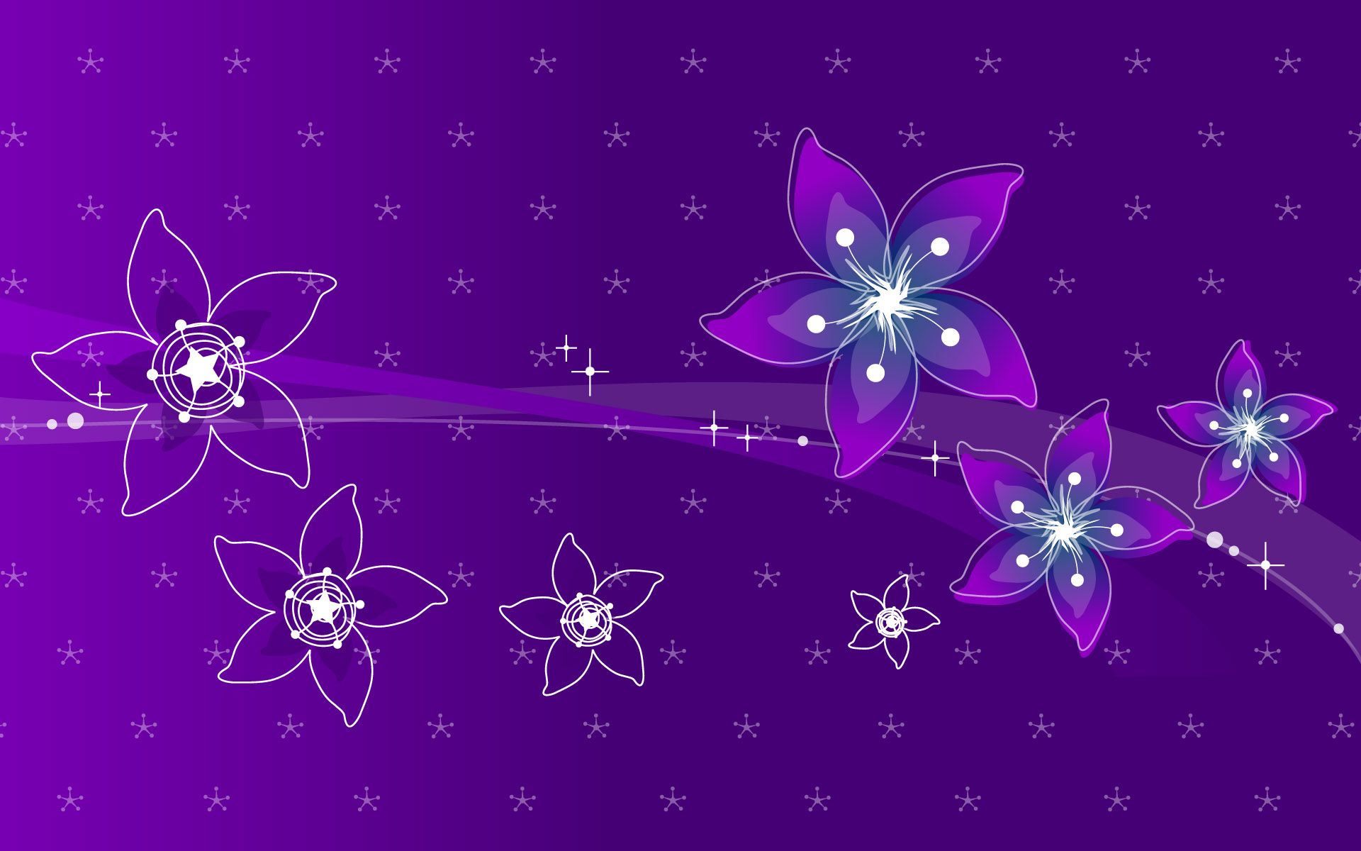 Fiori viola stilizzati con brillantini, 1920x1200 Full HD+, PC Desktop