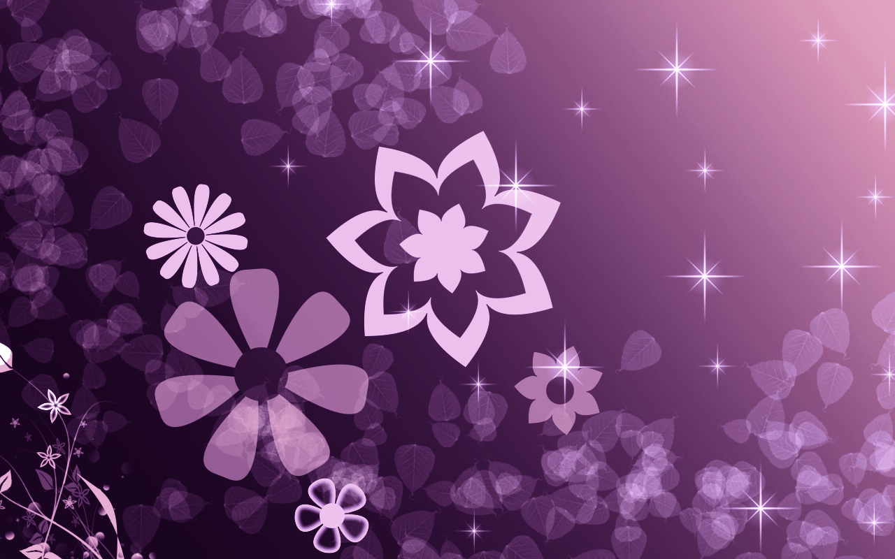 Fiori e stelle viola, 1280x800 720p, PC