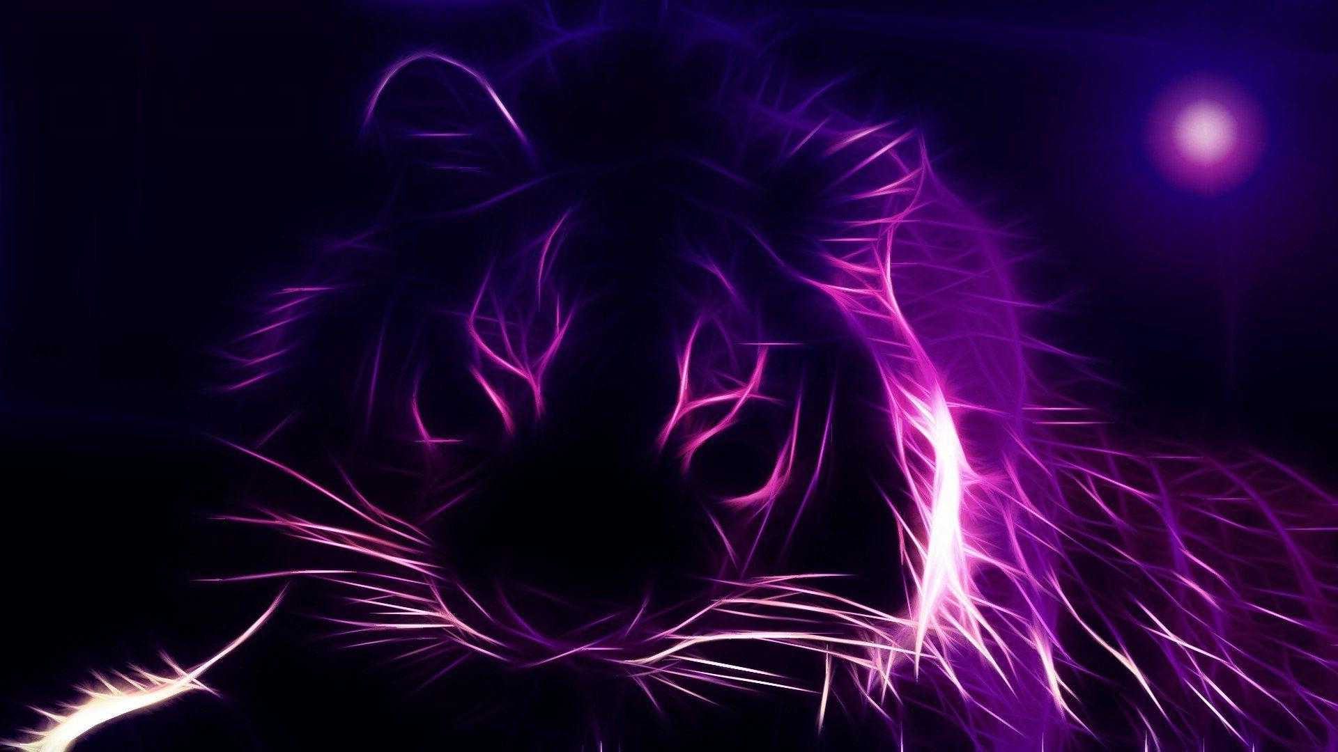 Tigre luminosa viola scuro, 1920x1080 Full HD, Desktop