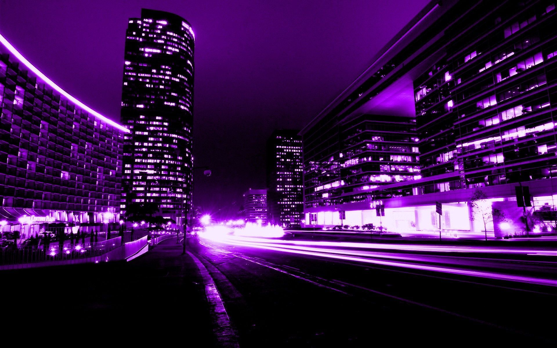 Città notturna viola scuro, 1920x1200 WUXGA, PC Desktop