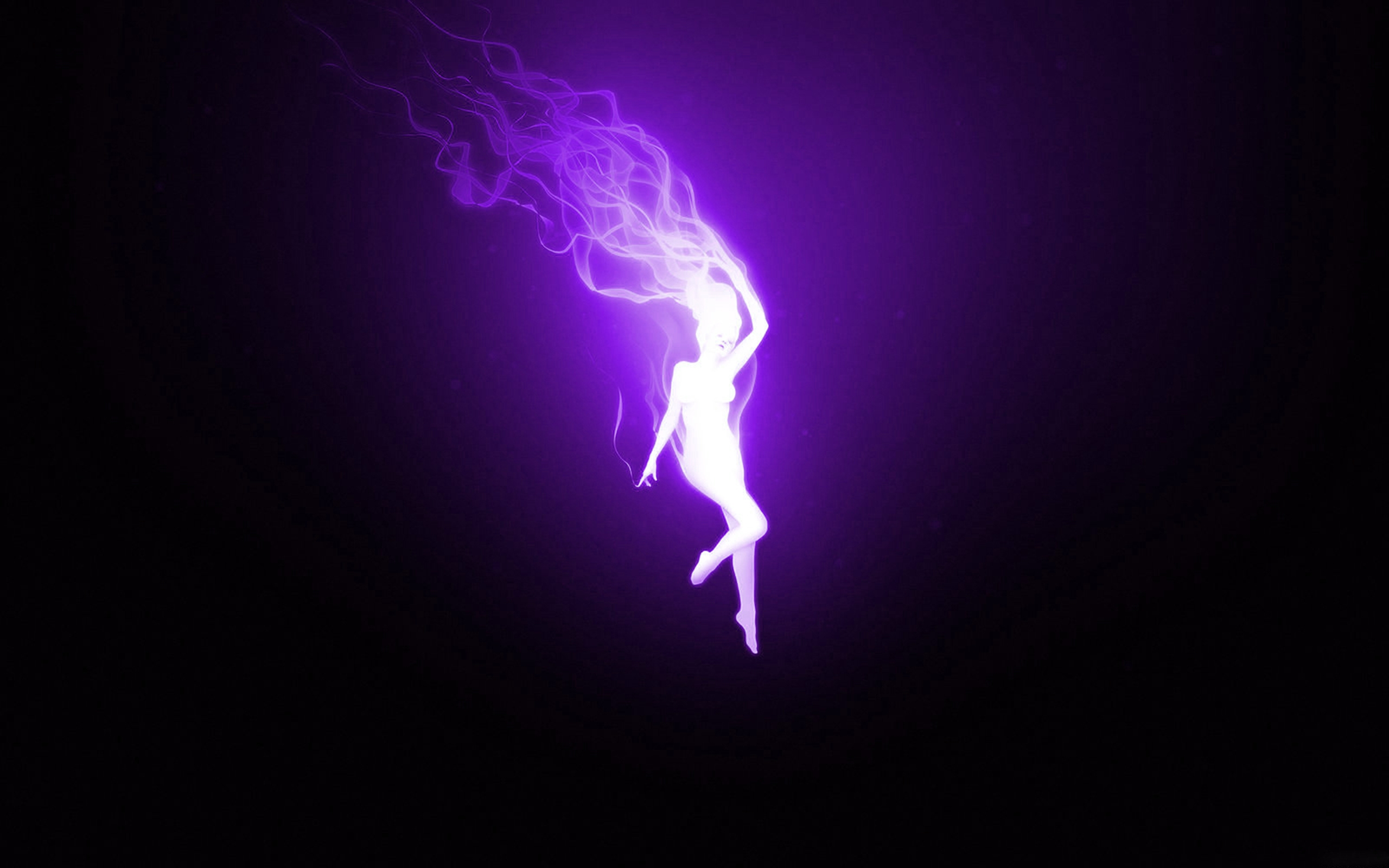 Silhouette luminosa viola fumo, 2560x1600 2K, Laptop