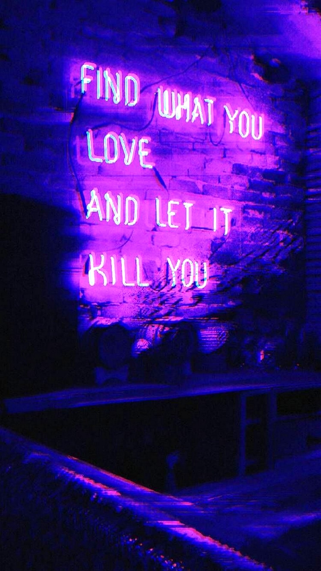 Insegna neon viola frase motivazionale, 1080x1920 Full HD Verticale, Samsung Galaxy