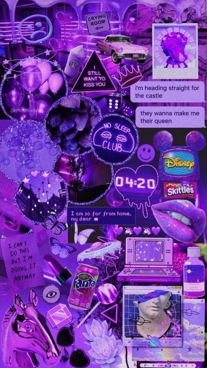 Collage estetico viola aesthetic, 692x1231 Verticale, Mobile