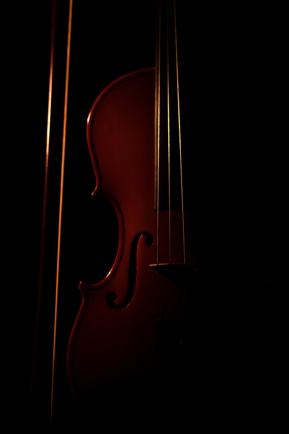 Violino rosso su sfondo nero, 1000x1500 Full HD Verticale, Smartphone