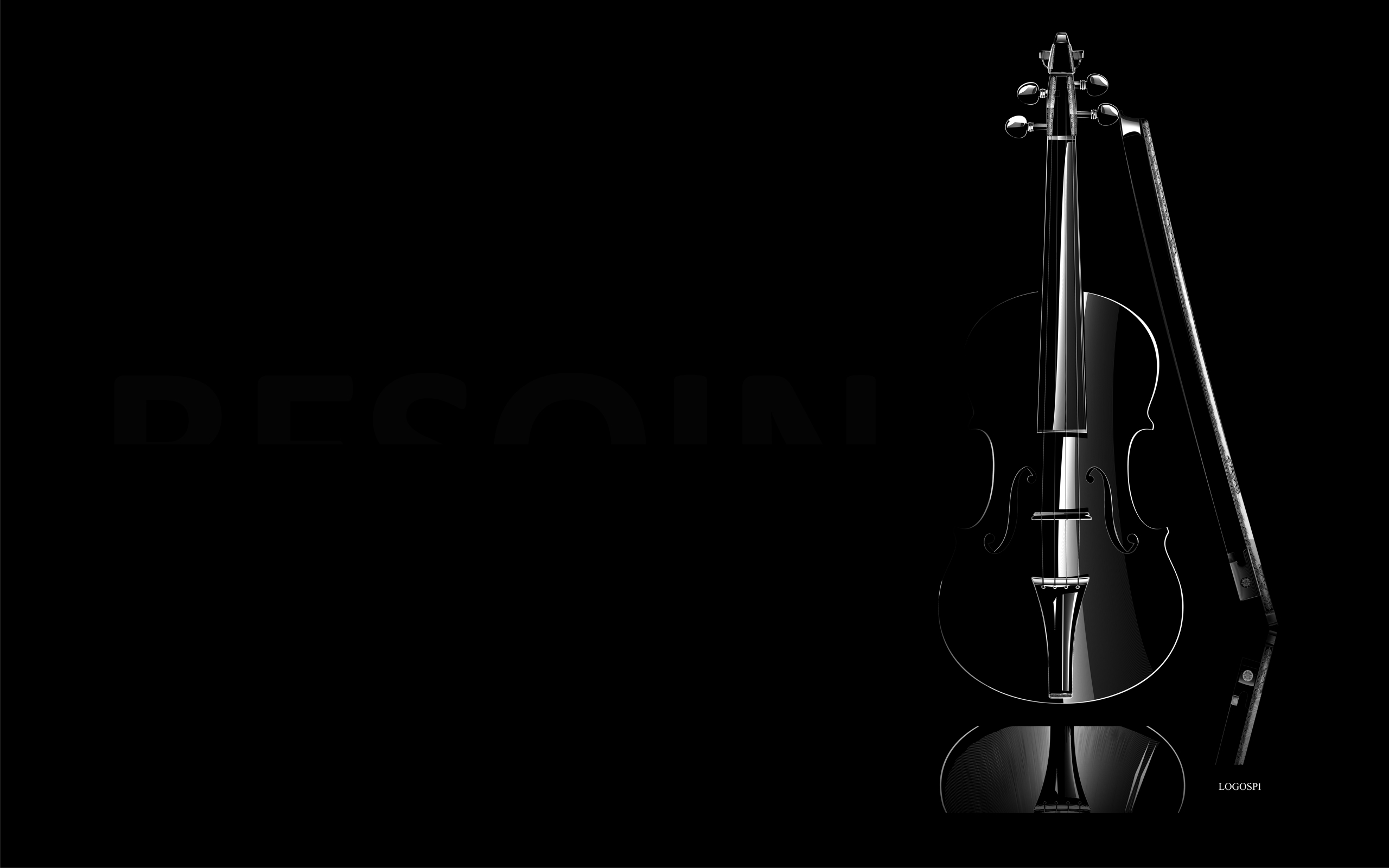 Violino nero su sfondo scuro, 2560x1600 2K+, Laptop