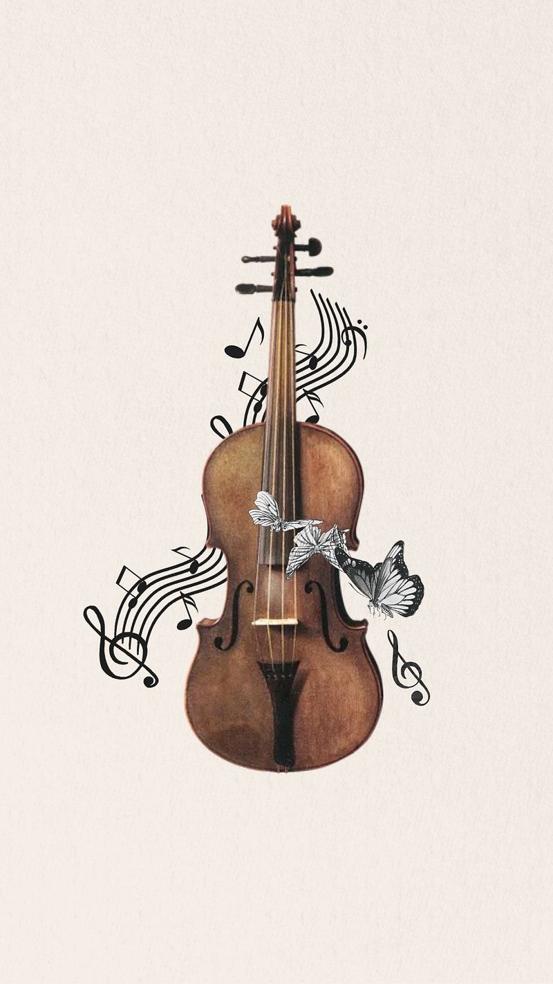 Violino vintage con note musicali, 800x1422 Full HD Verticale, Google Pixel