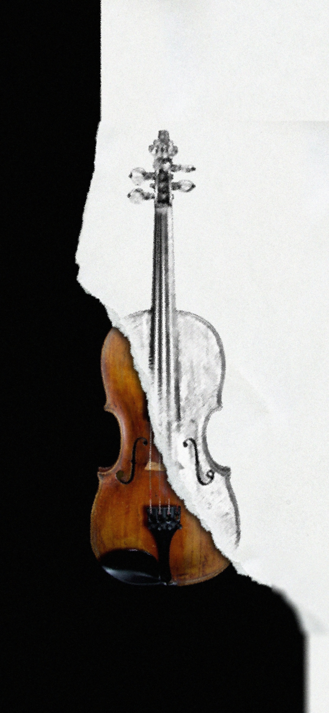 Violino disegno metà colorato, 1125x2436 Verticale, Mobile