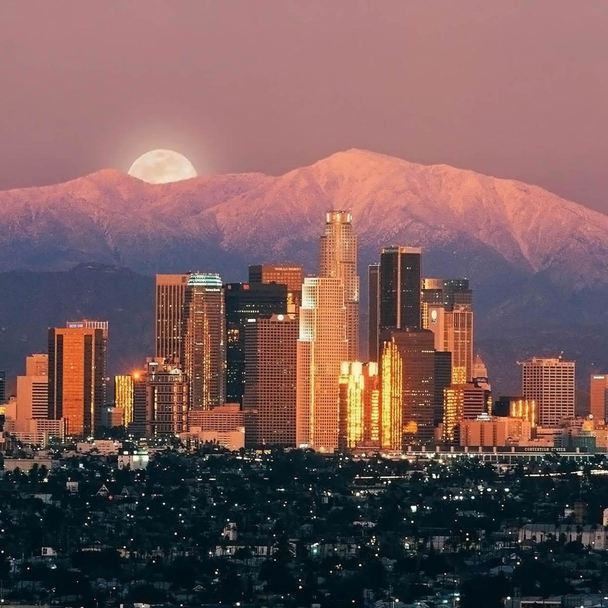 Los Angeles skyline luna montagne, 2048x2048 Hi-Res, PC
