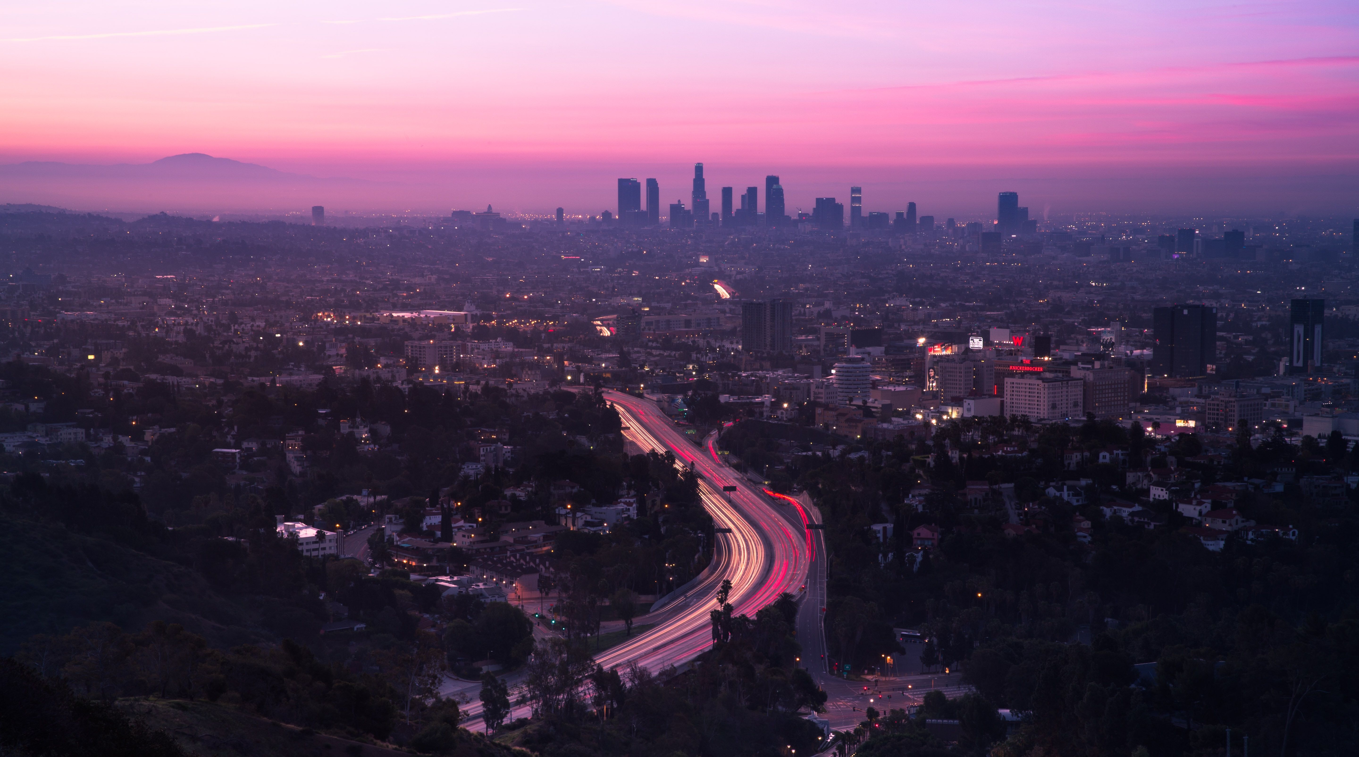 Vista aerea Los Angeles al tramonto, California, 5760x3212 4K Ultra HD, Monitor 4K