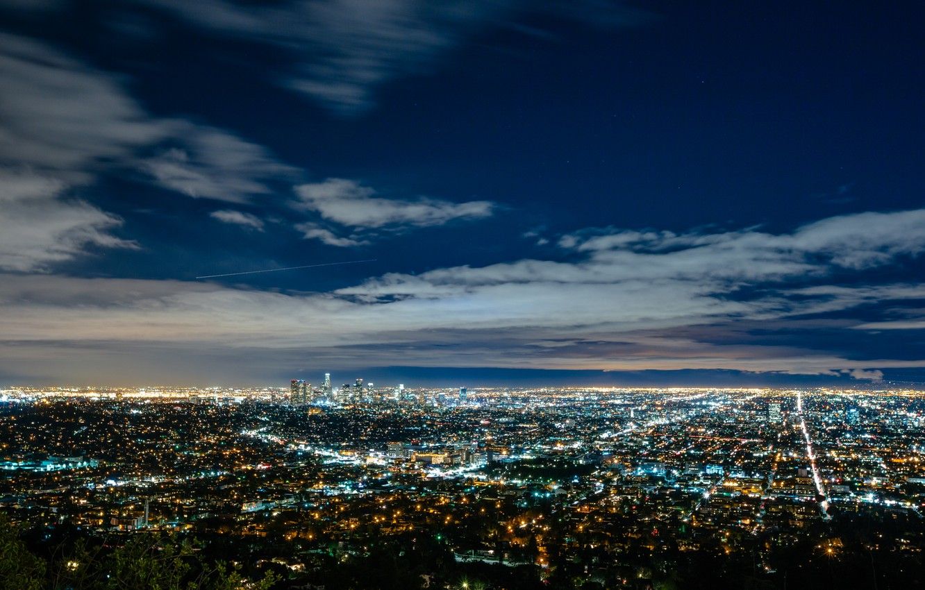 Vista aerea Los Angeles notturna, 3840x2160 UHD, PC 4K