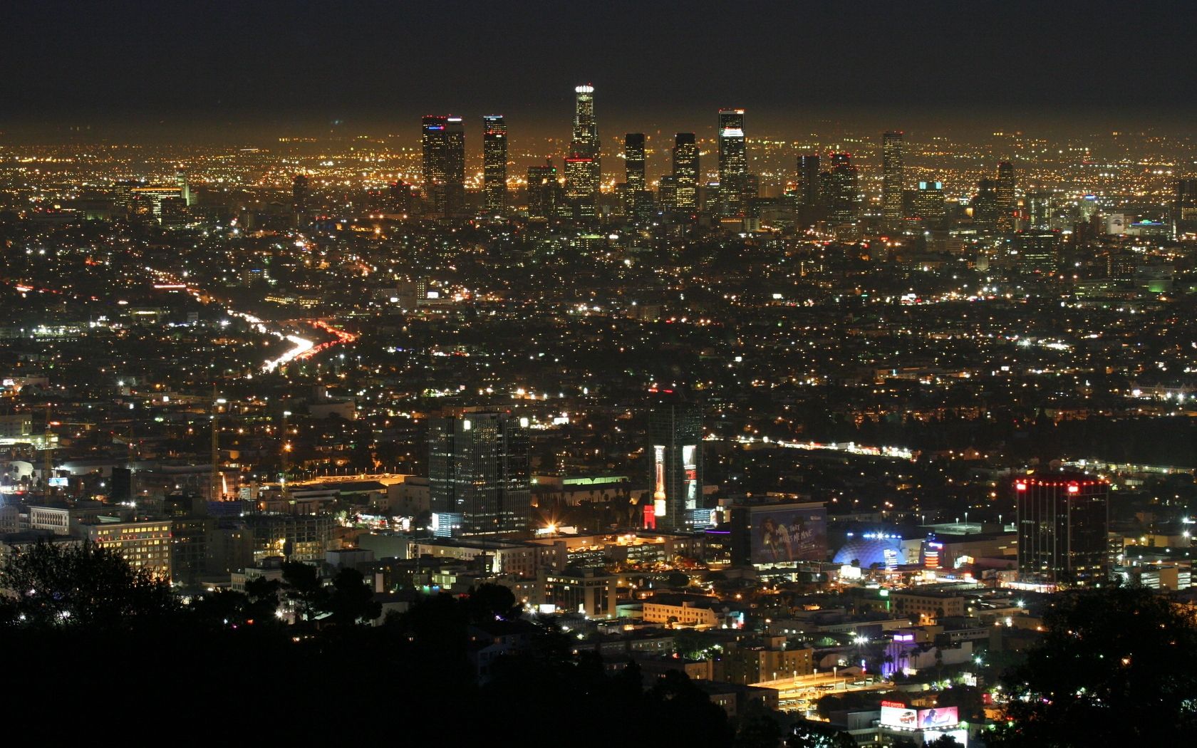 Vista notturna di Los Angeles, 1680x1050 HD Ready, PC
