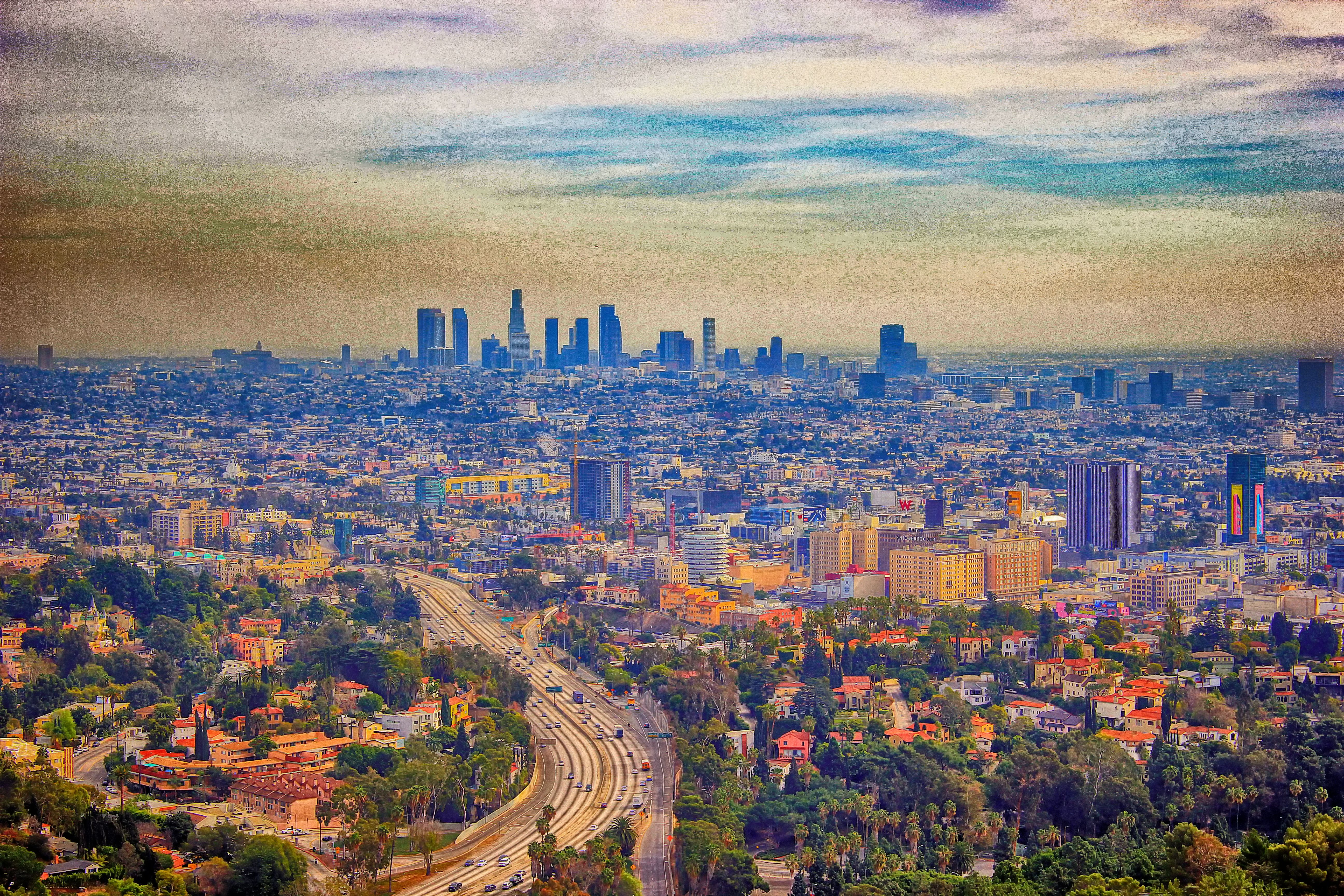 Mappa storica Los Angeles vista aerea, 3500x2200 2K, Desktop