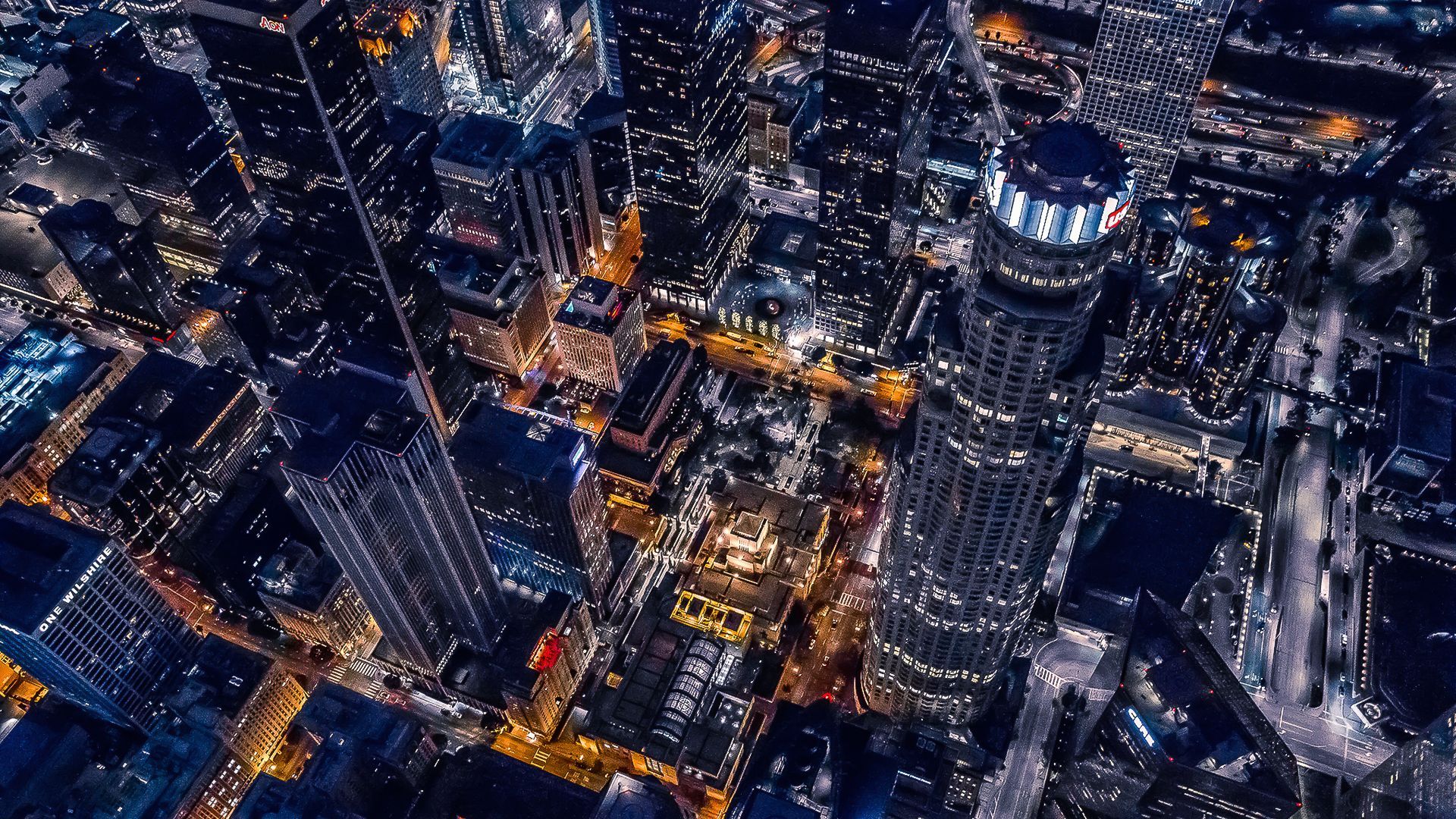 Vista aerea Los Angeles notturna, 1920x1080 1080p, Laptop