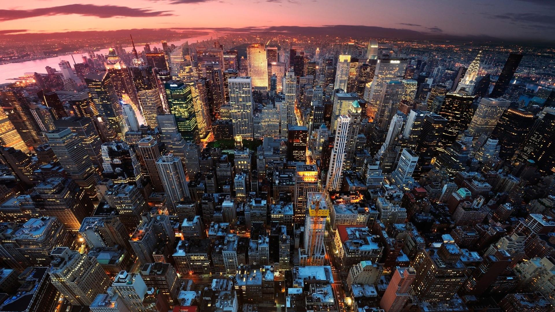 Skyline metropoli al tramonto, 1920x1080 Full HD 1080p, Desktop
