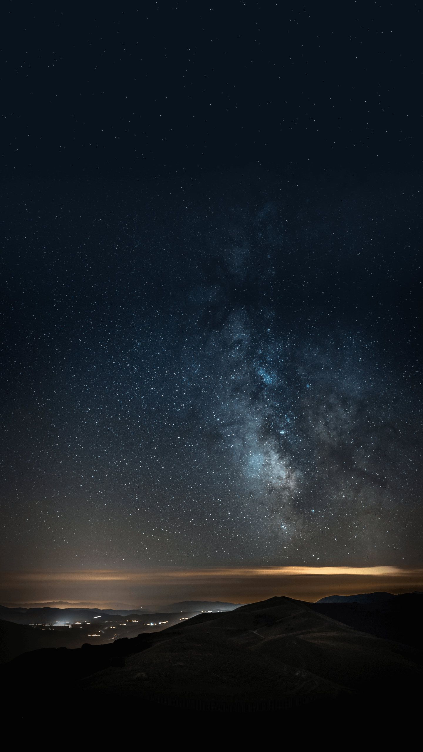 Cielo stellato notturno montagne, 1440x2560 Verticale, Samsung Galaxy