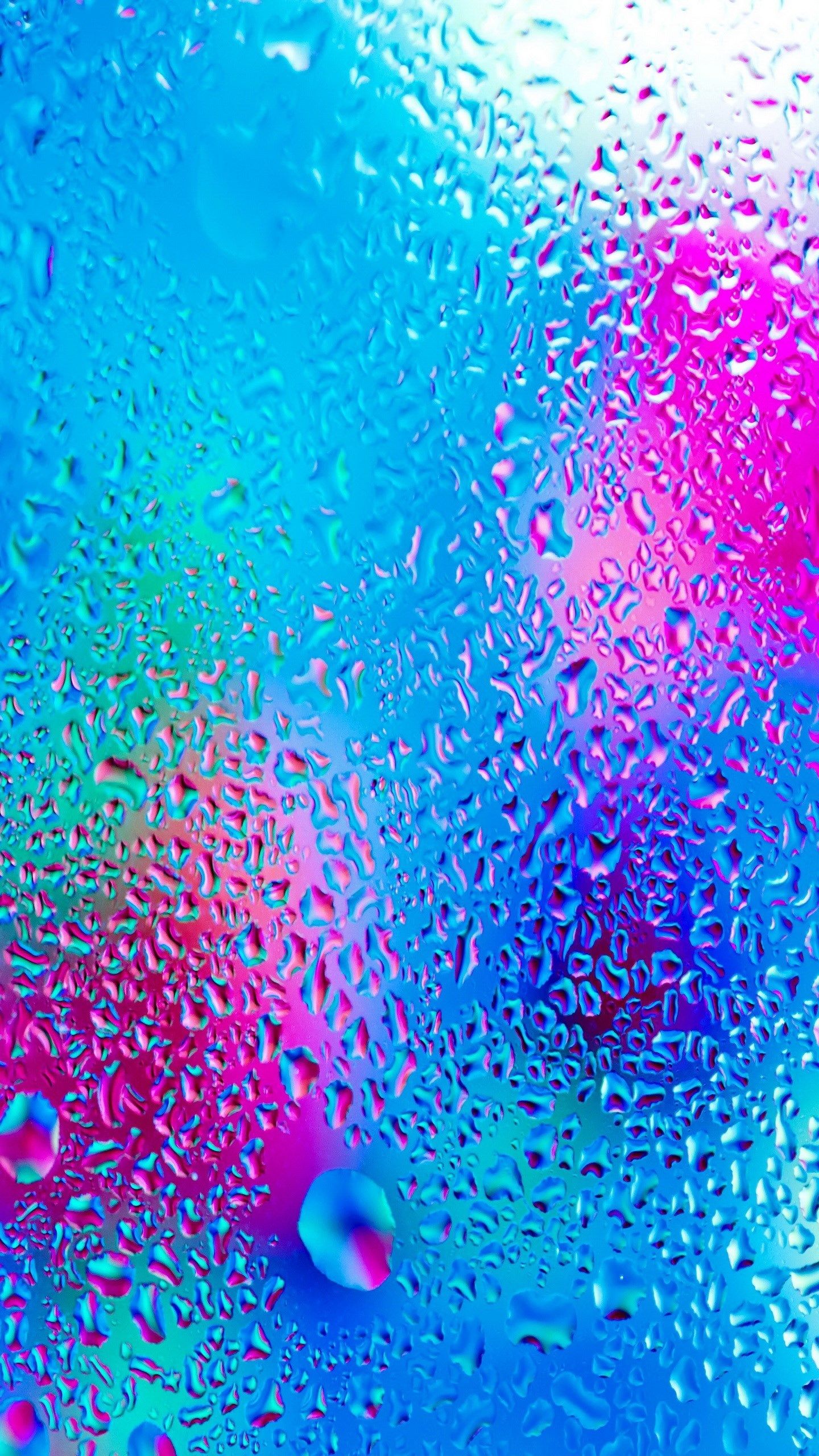Gocce d'acqua colorate su vetro, 1440x2560 Verticale, Mobile