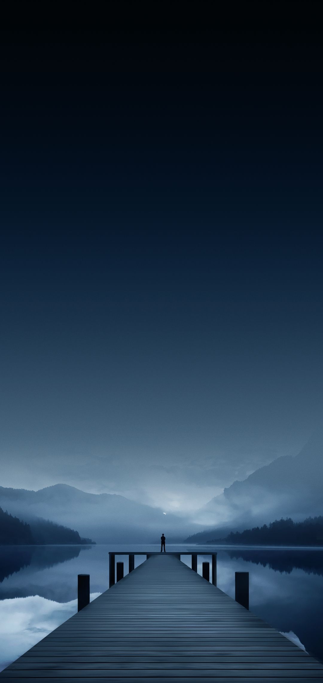 Molo su lago al crepuscolo, 1080x2280 Verticale, OnePlus