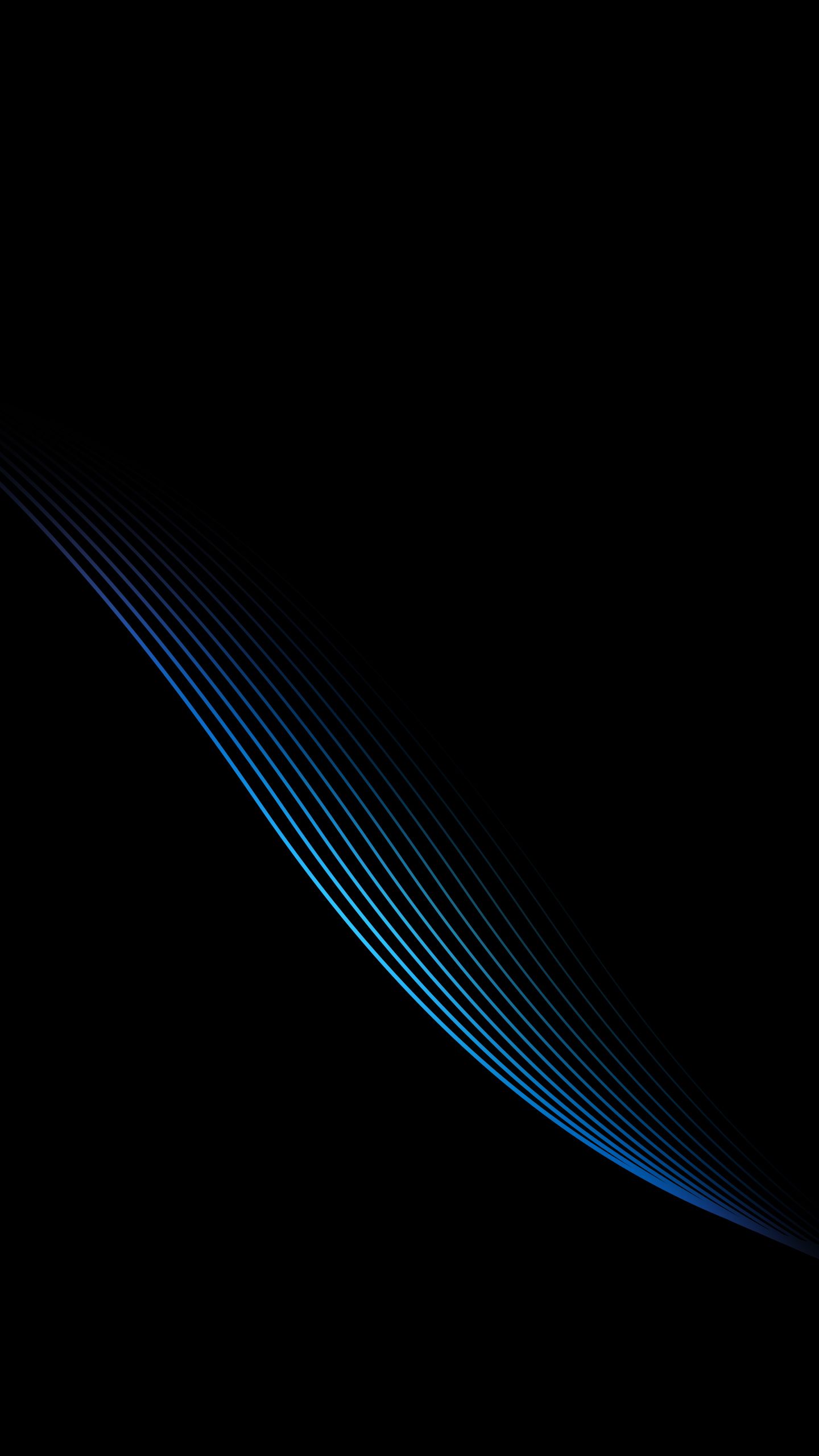 Linee curve blu su nero, 1440x2560 Verticale, Mobile