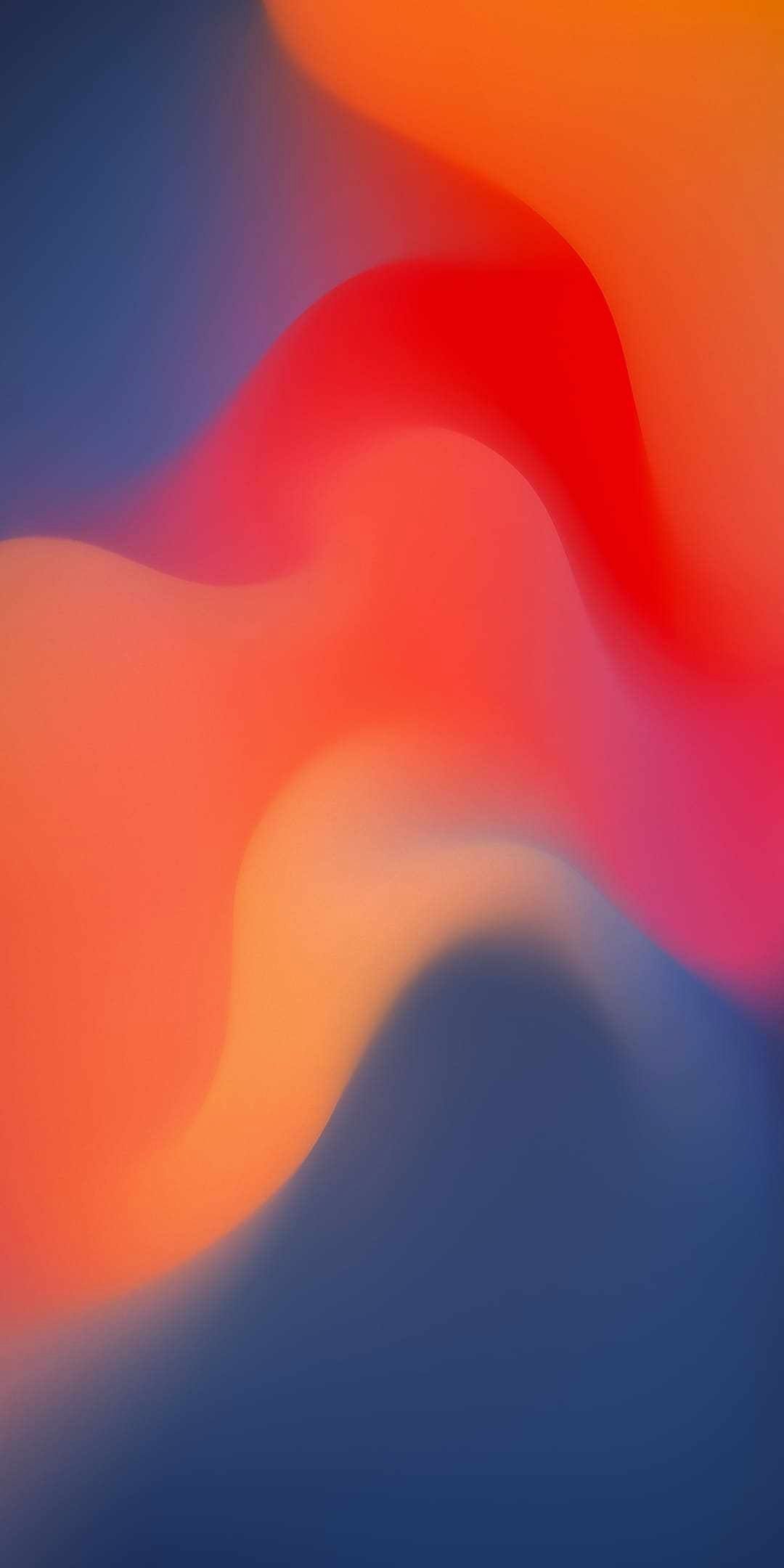 Onde astratte arancione e blu, 1080x2160 Full HD Verticale, Smartphone
