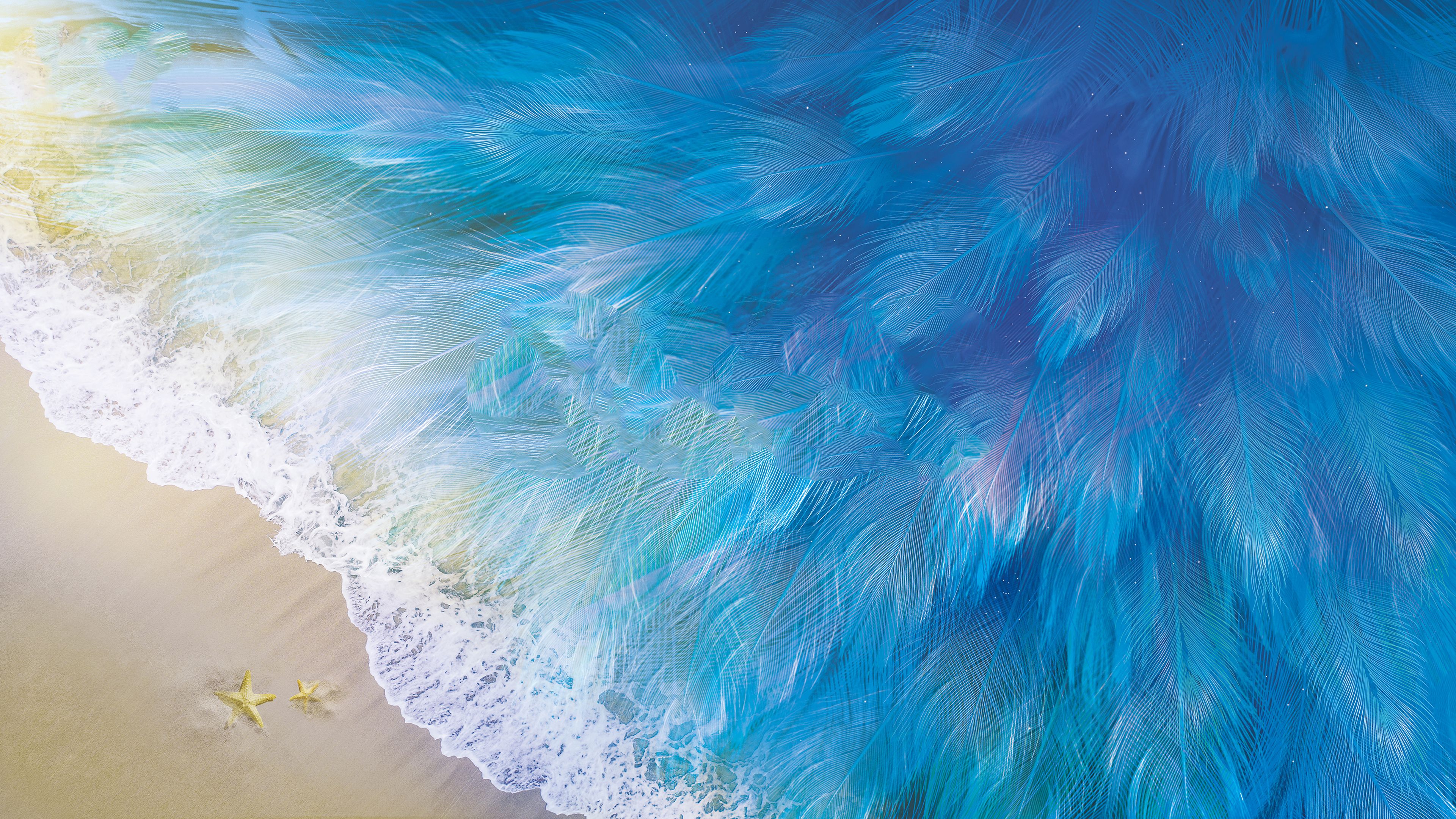Onda astratta blu spiaggia, 3840x2160 UHD, Monitor 4K