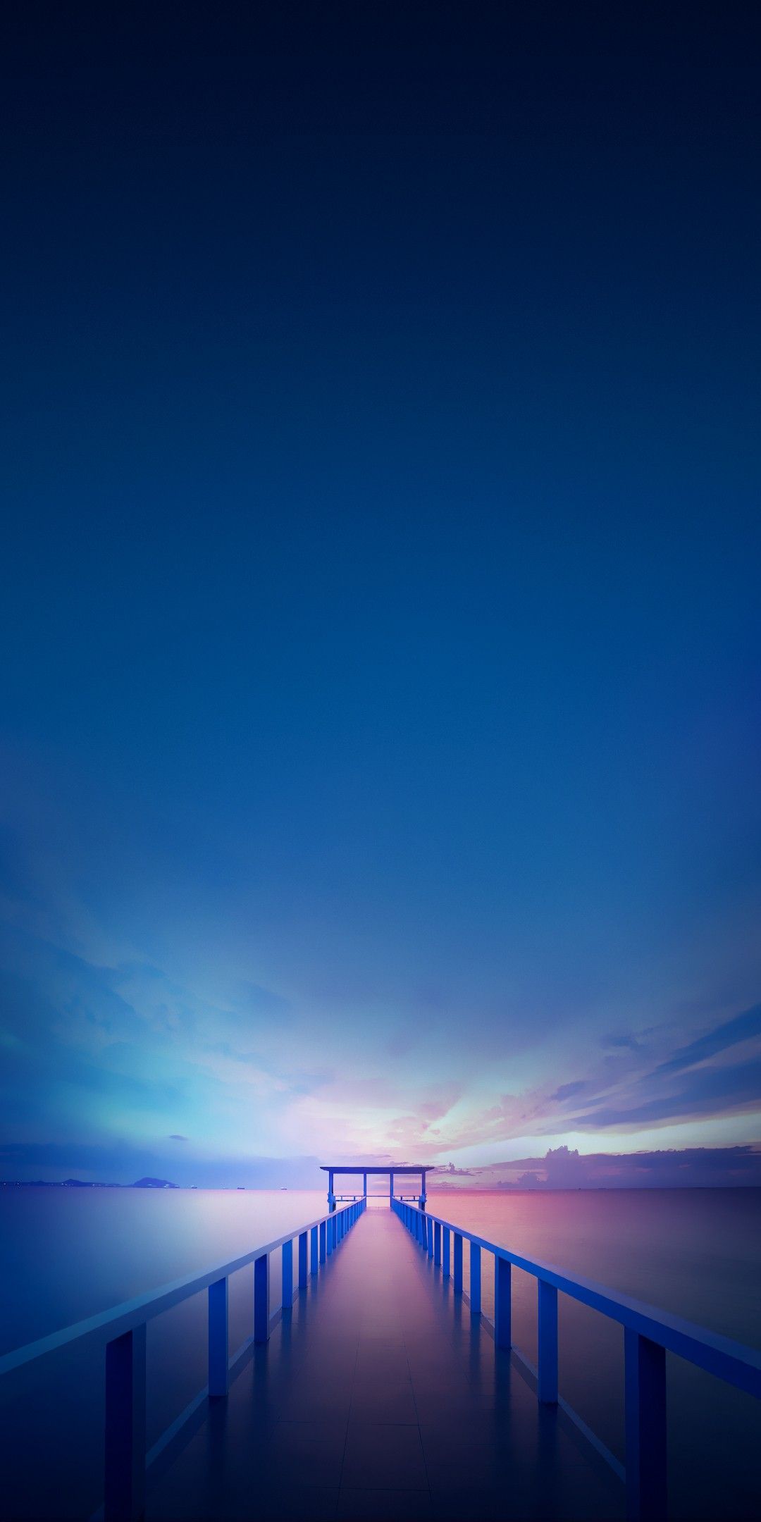 Molo blu al tramonto, 1080x2160 Full HD Verticale, Smartphone