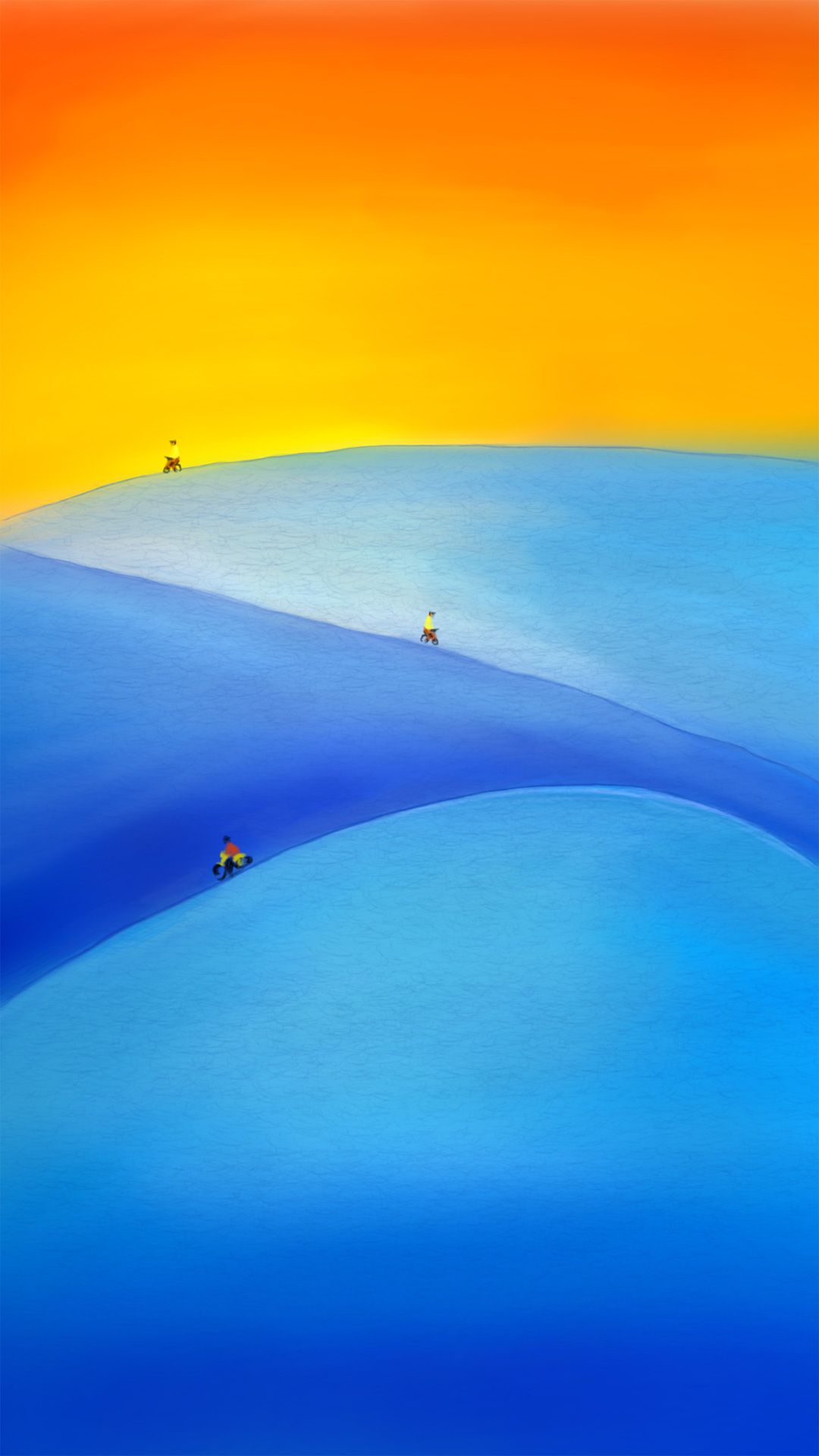 Colline blu tramonto arancione, 1080x1920 Full HD Verticale, iPhone