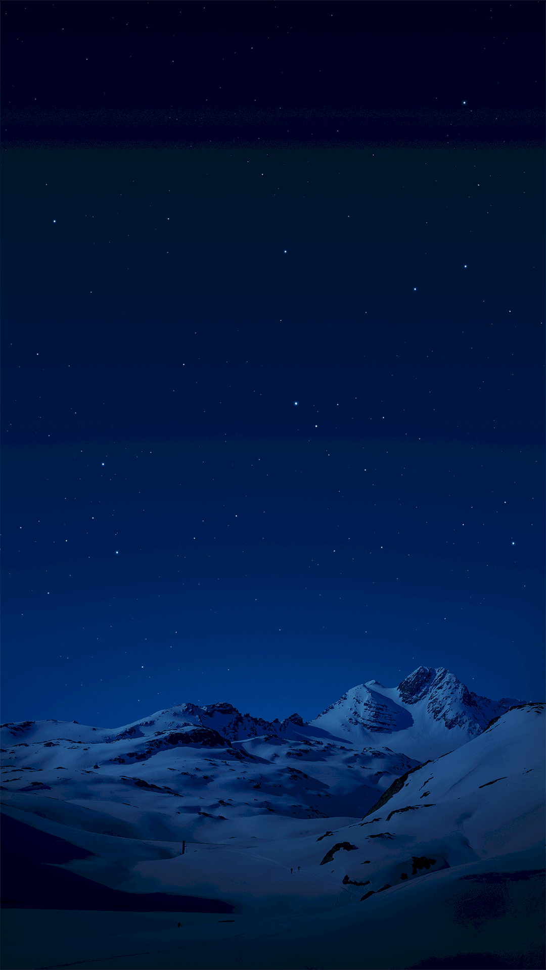 Montagne innevate cielo notturno, 1080x1920 Full HD Verticale, Smartphone