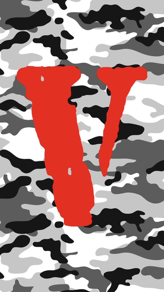 Logo Vlone camouflage rosso, 675x1200 Full HD Verticale, iPhone Pro