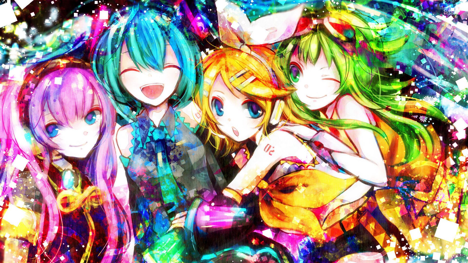 Personaggi Vocaloid colorati, 1920x1080 Full HD, PC