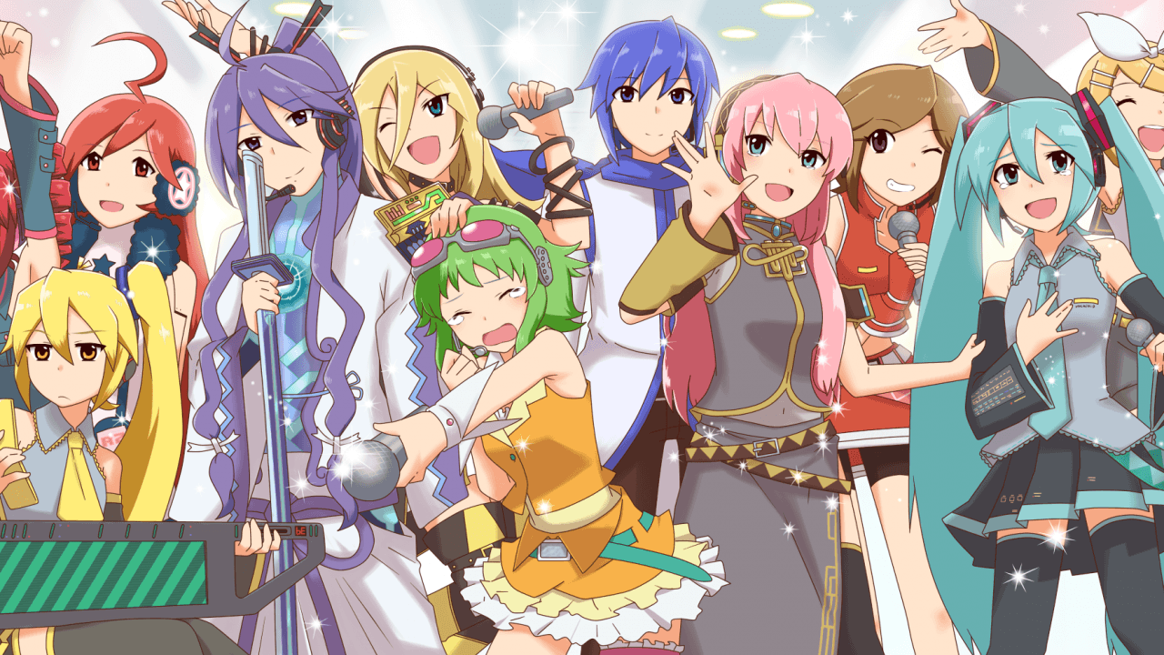 Personaggi Vocaloid gruppo colorato, 1280x720 720p, PC