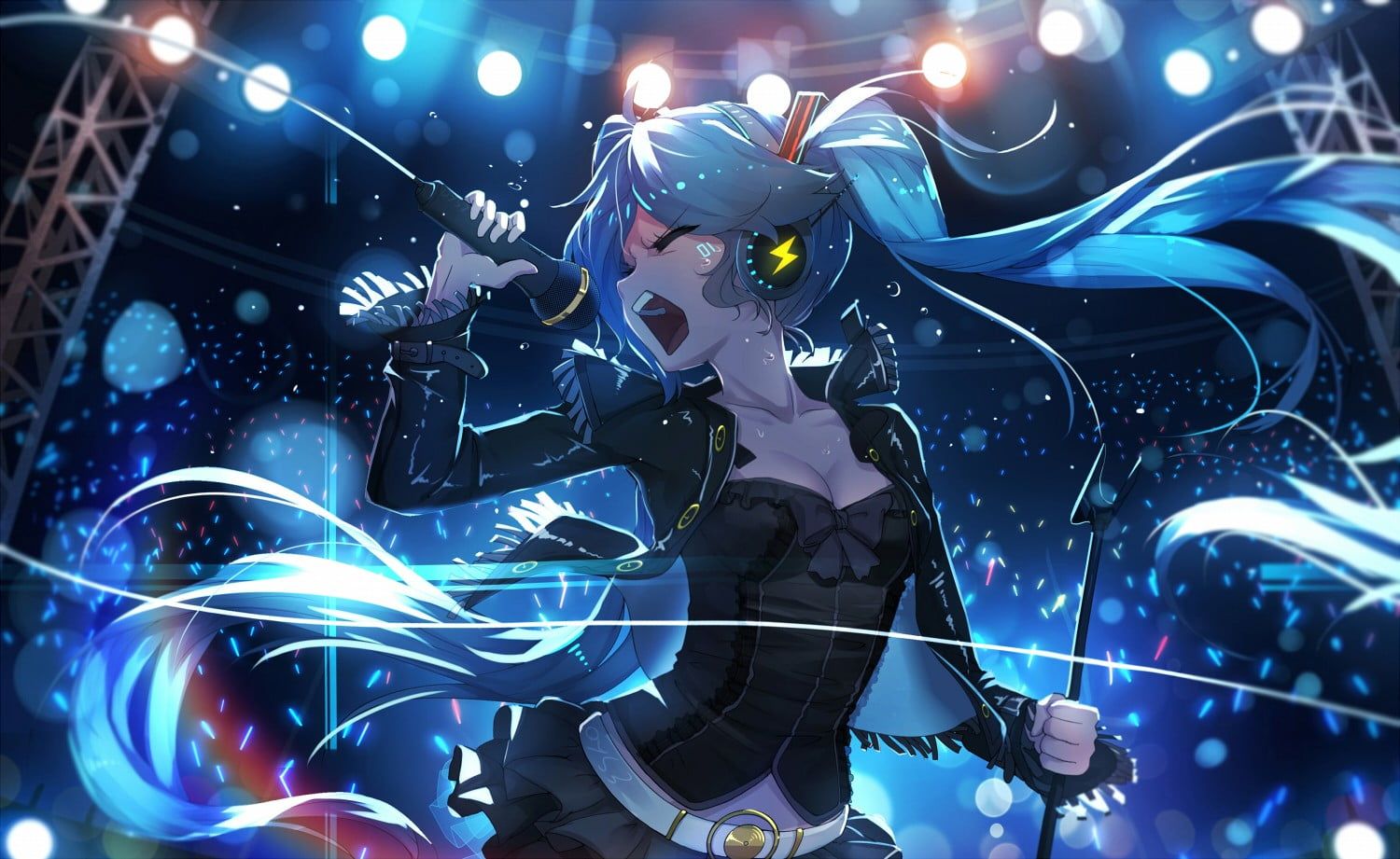 Hatsune Miku concerto palco, 1500x921 HD, Desktop